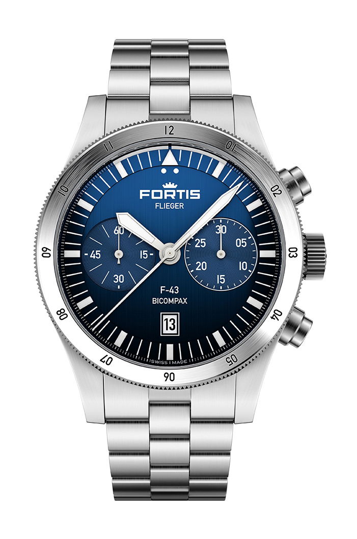 Fortis Flieger F-43 Bicompax Liberty Blue watch