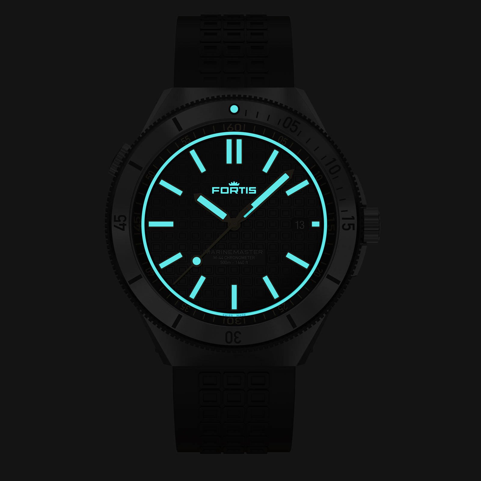 Fortis Marinemaster M-44 Black Resin - View 2