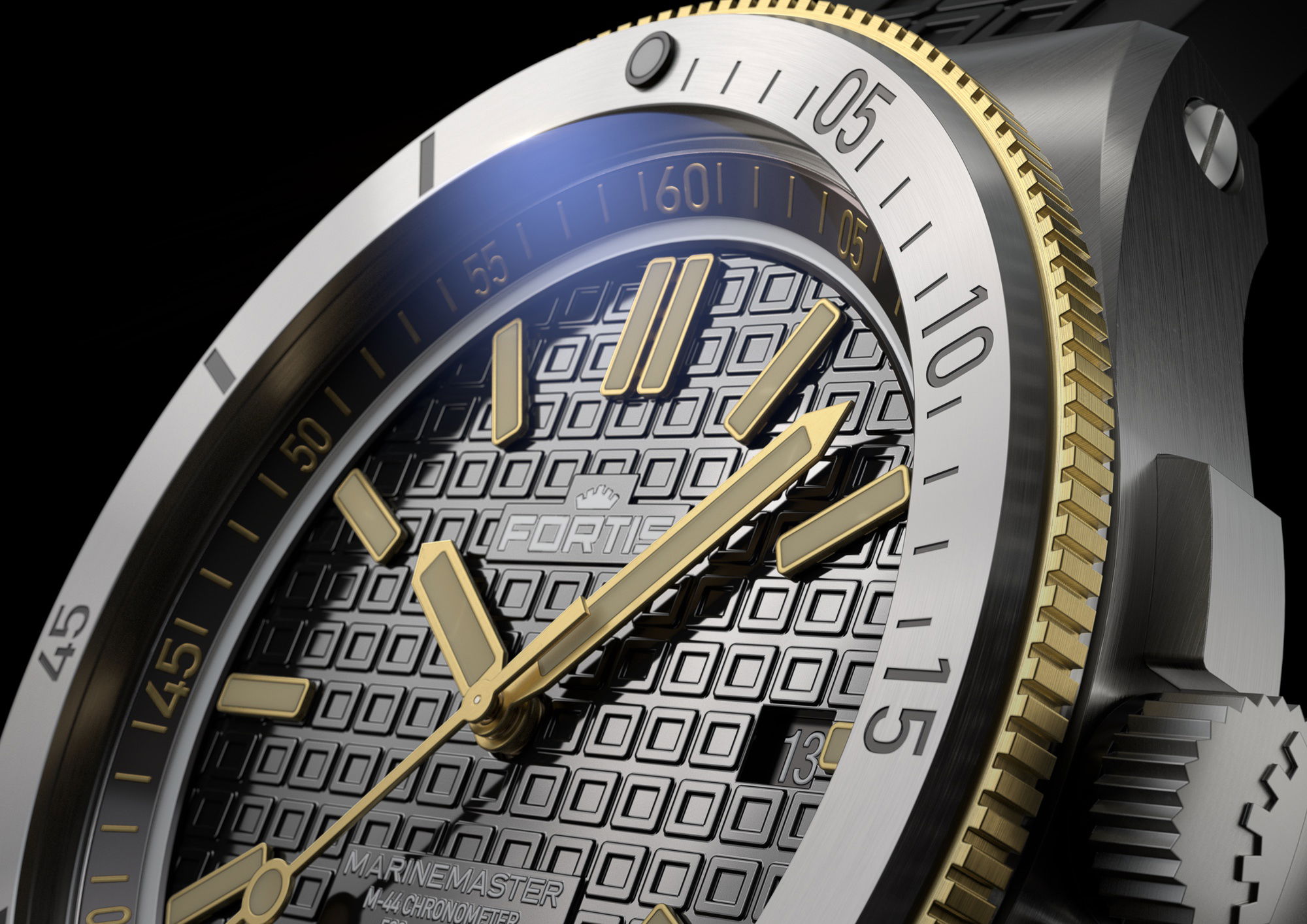 Fortis Marinemaster M-44 Black Resin Gold Limited Edition - View 2