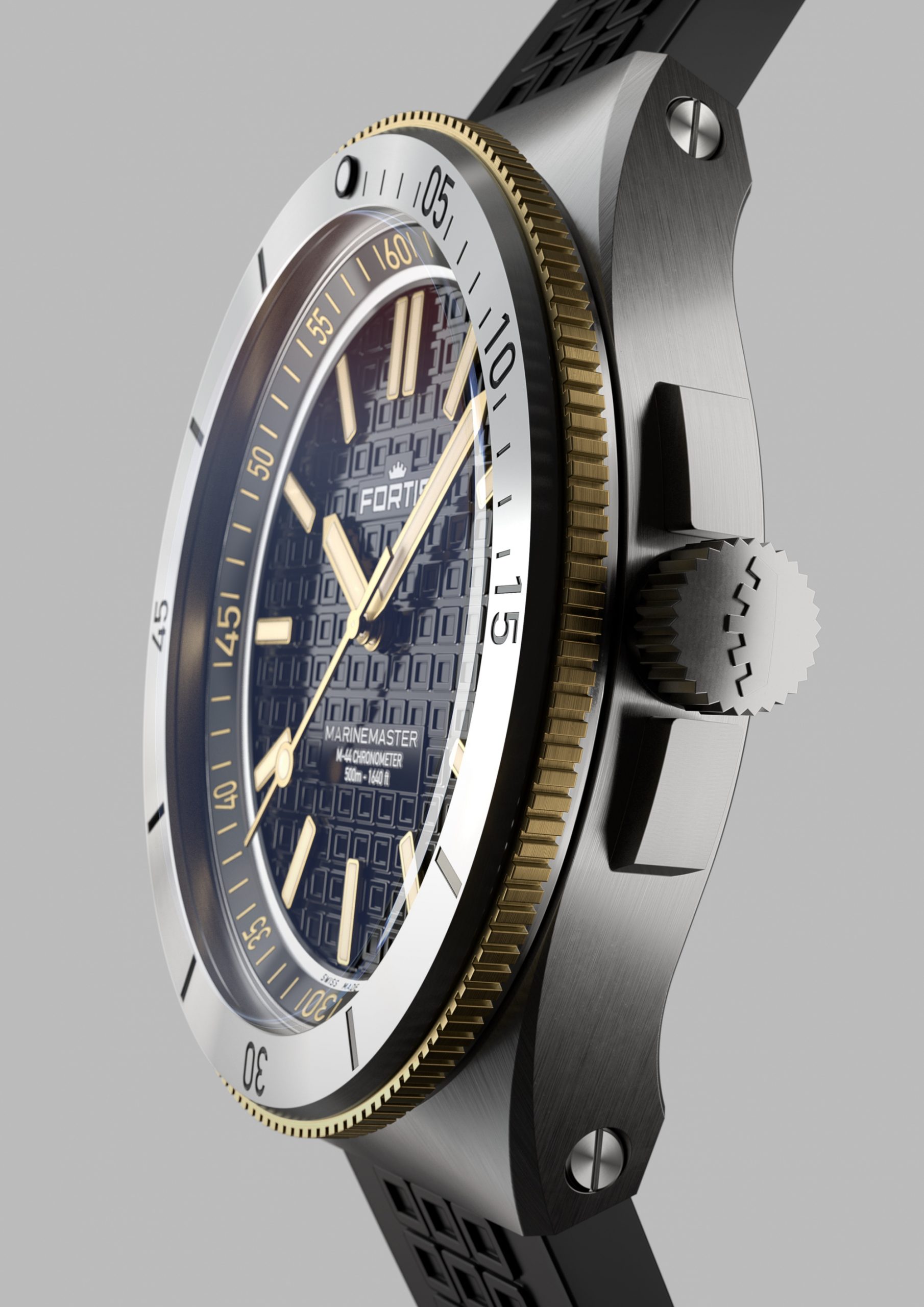 Fortis Marinemaster M-44 Black Resin Gold Limited Edition - View 3