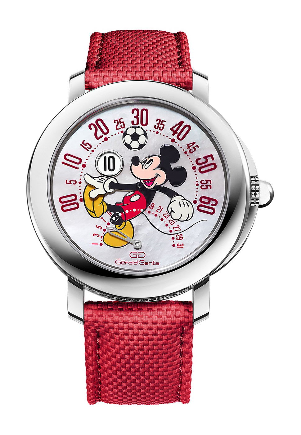 Gerald Genta Arena Bi-Retrograde Mickey Mouse Playing Football watch