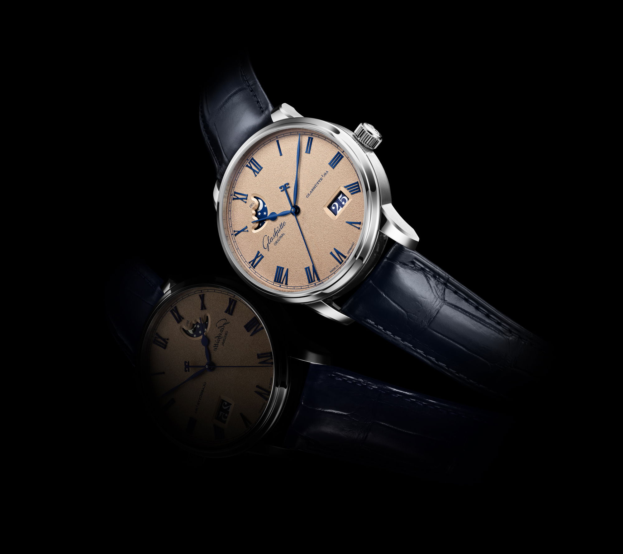 Glashütte Original Senator Excellence Panorama Date Moon Phase Frosted Copper - View 3