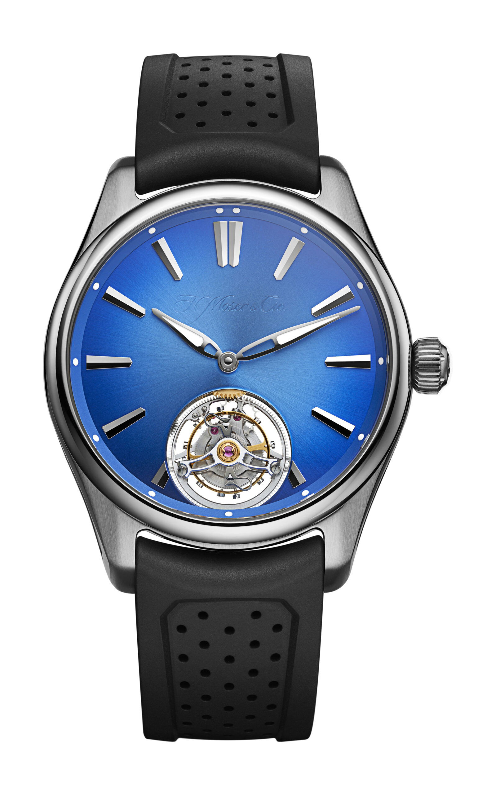 H. Moser & Cie Pioneer Tourbillon Arctic Blue watch