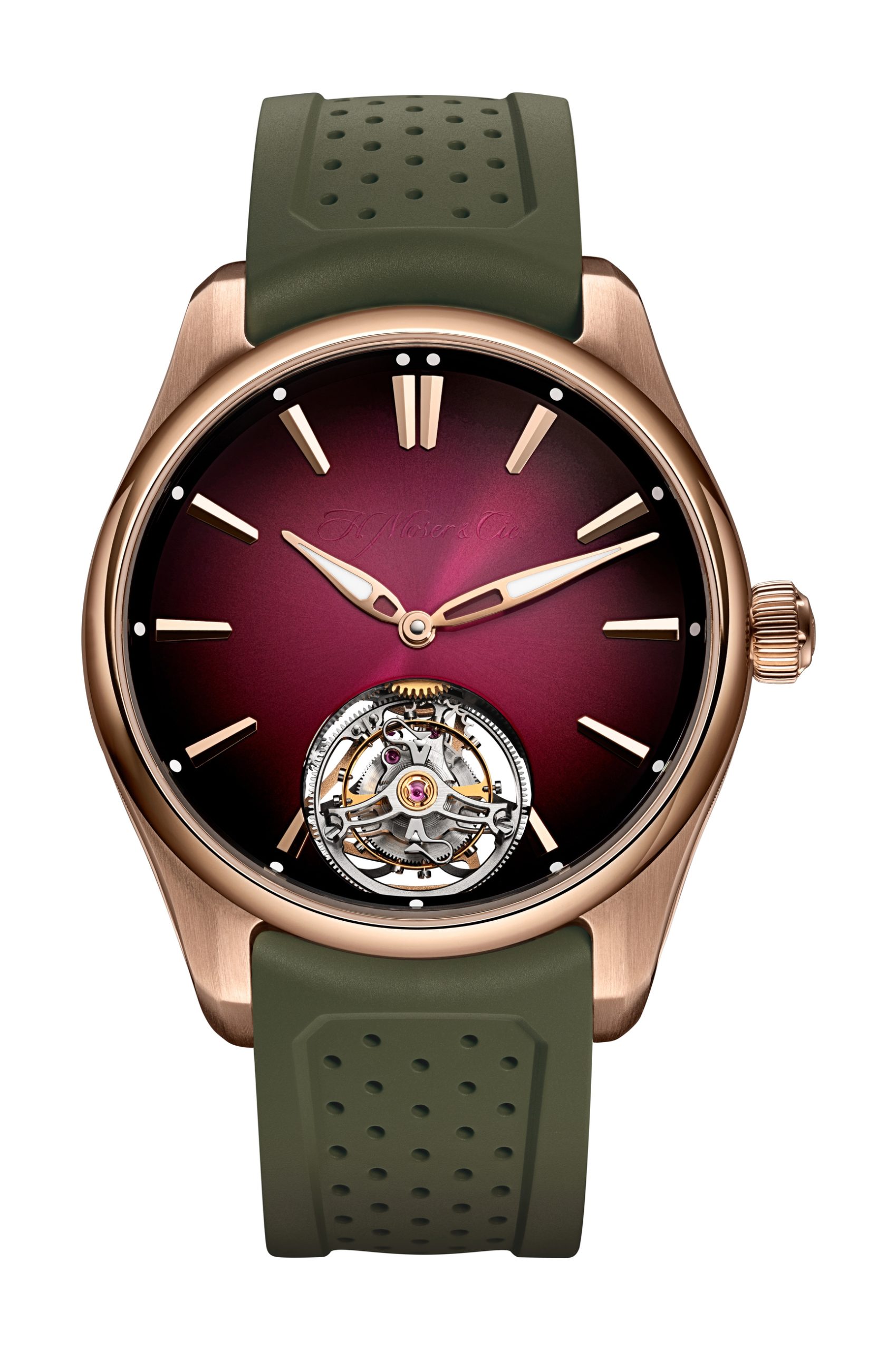 H. Moser & Cie Pioneer Tourbillon Burgundy watch