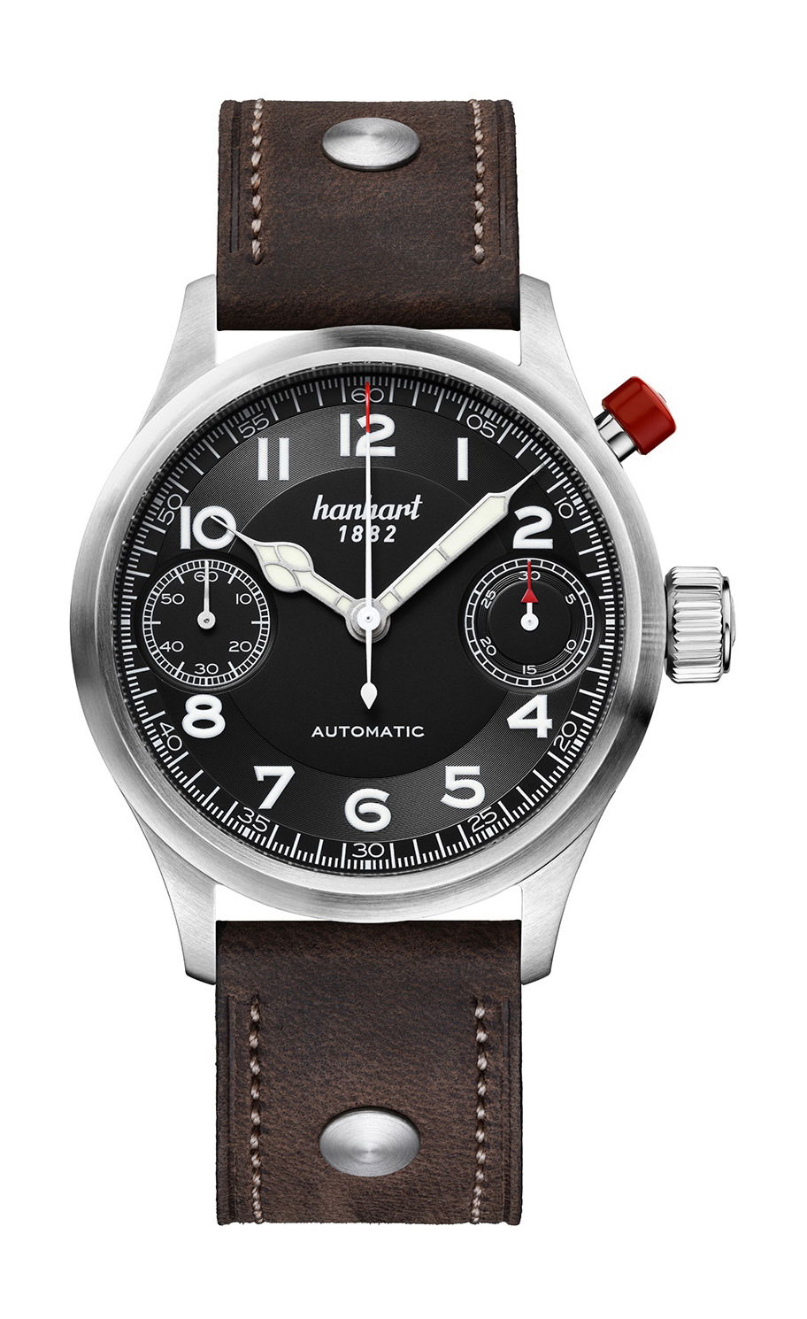 Hanhart PIONEER MonoScope Black, Flat Bezel watch