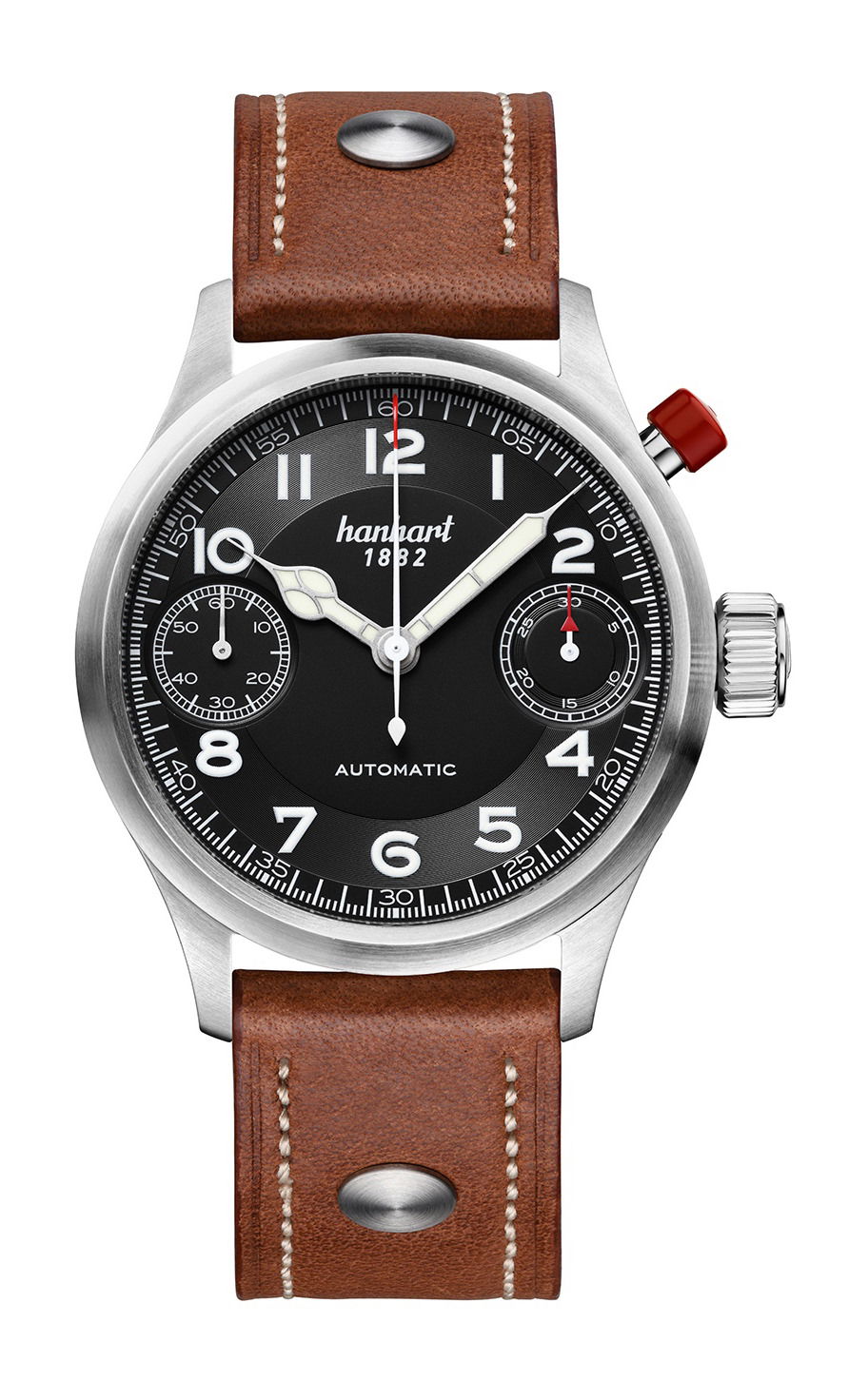 Hanhart PIONEER MonoScope Black, Flat Bezel watch