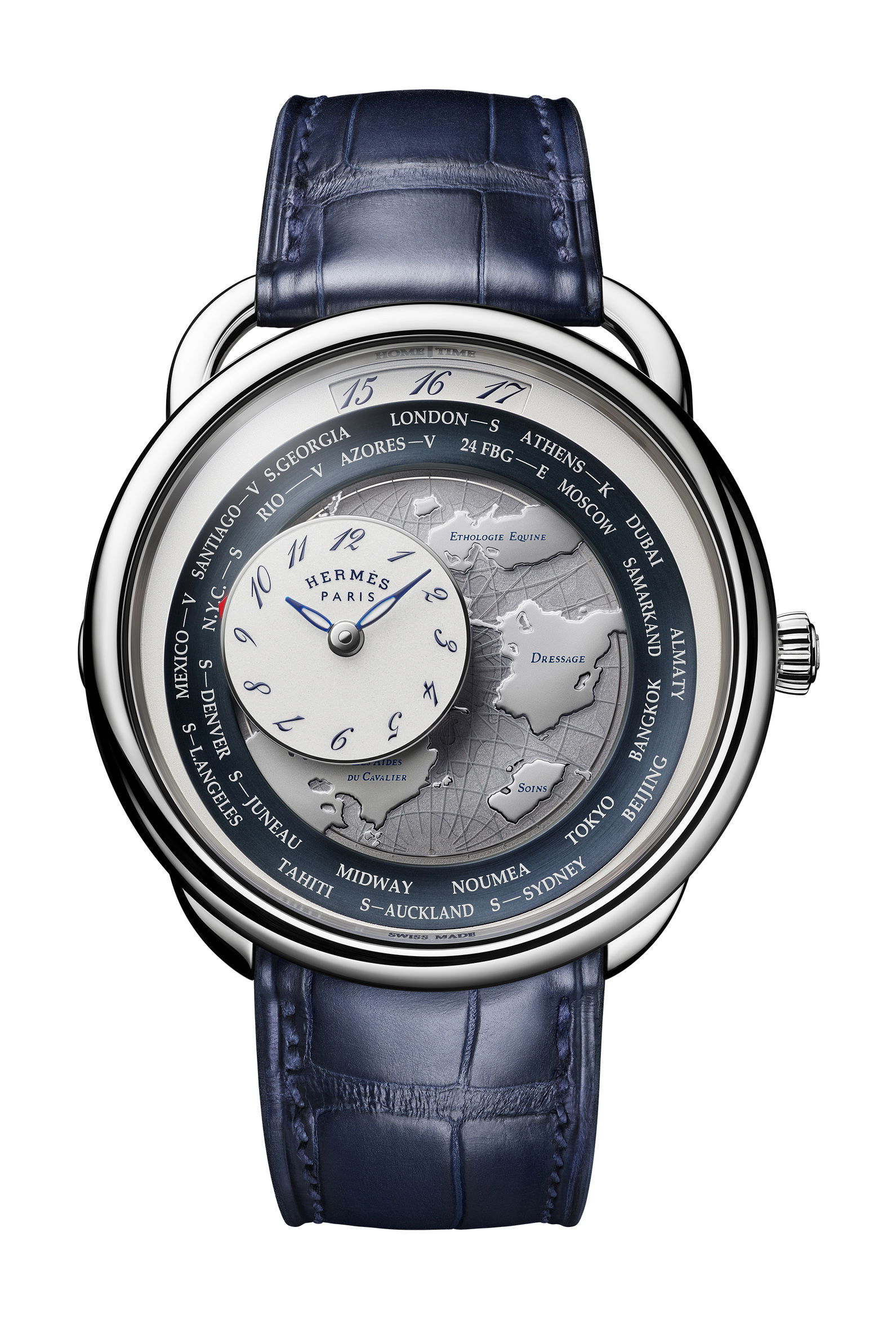 Hermès Arceau Le Temps Voyageur Or Blanc watch