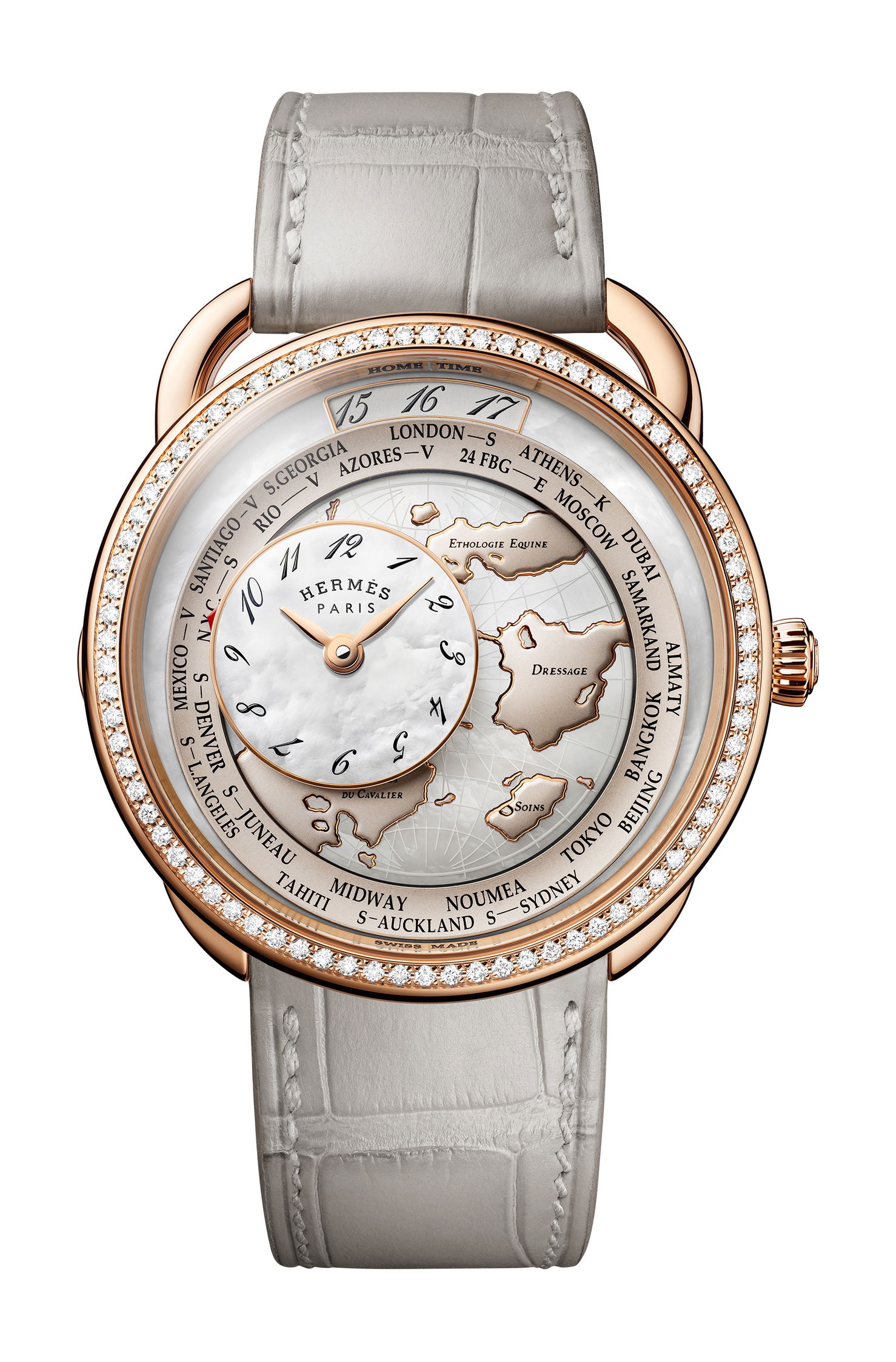 Hermès Arceau Le Temps Voyageur Or Rose watch