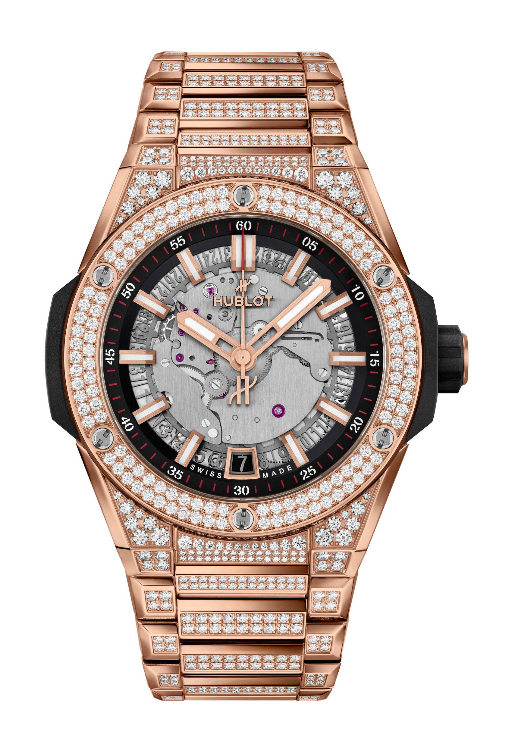 Hublot Big Bang Integrated Time Only King Gold Pavé watch