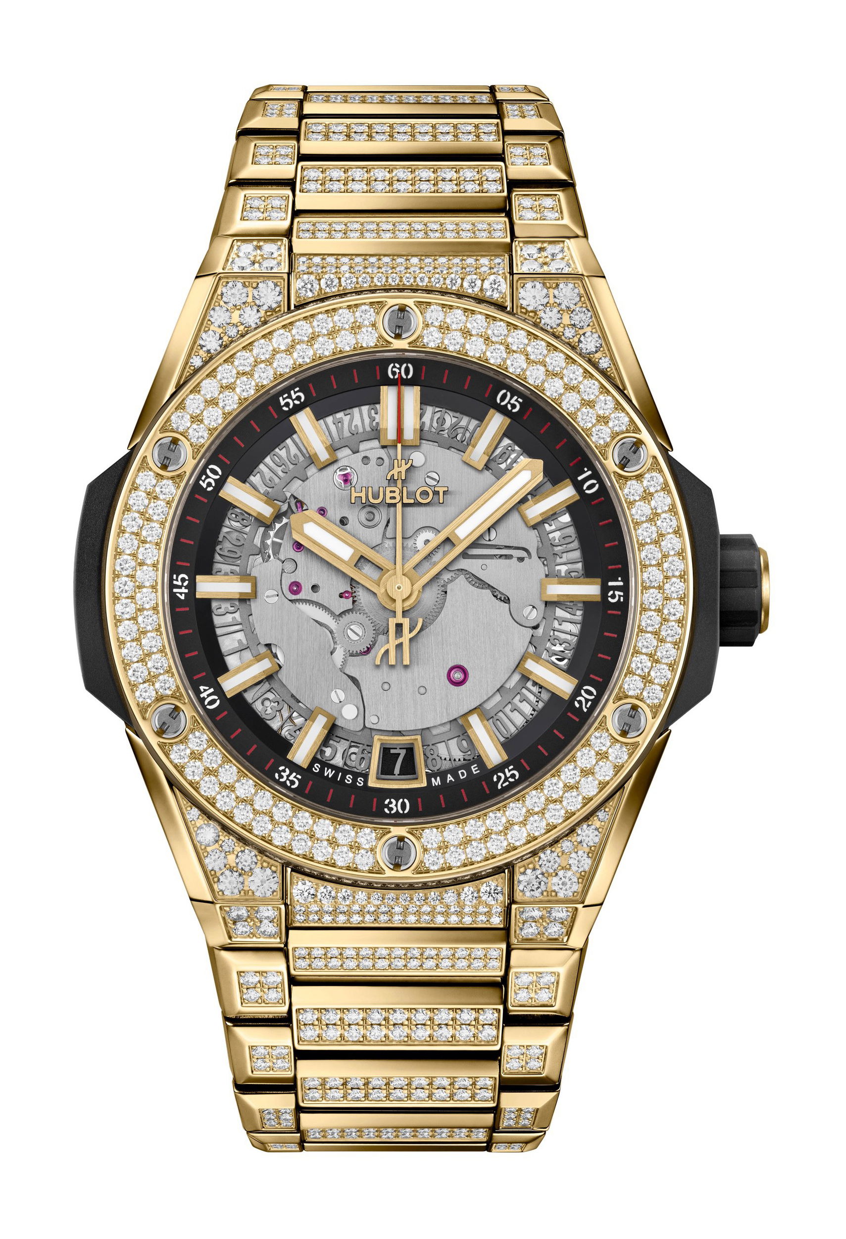 Hublot Big Bang Integrated Time Only Yellow Gold Pavé watch