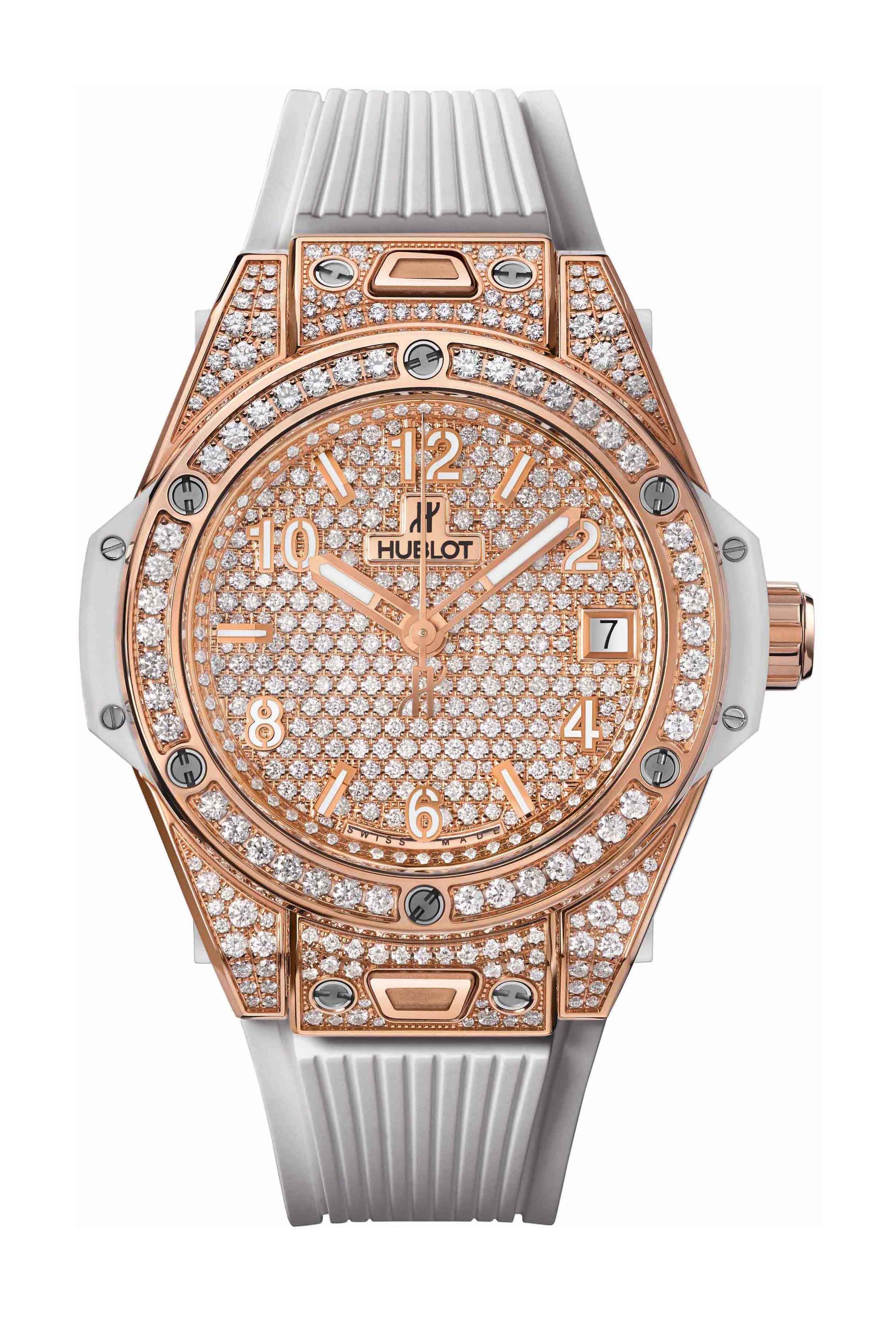 Hublot Big Bang One Click King Gold White Full Pavé watch