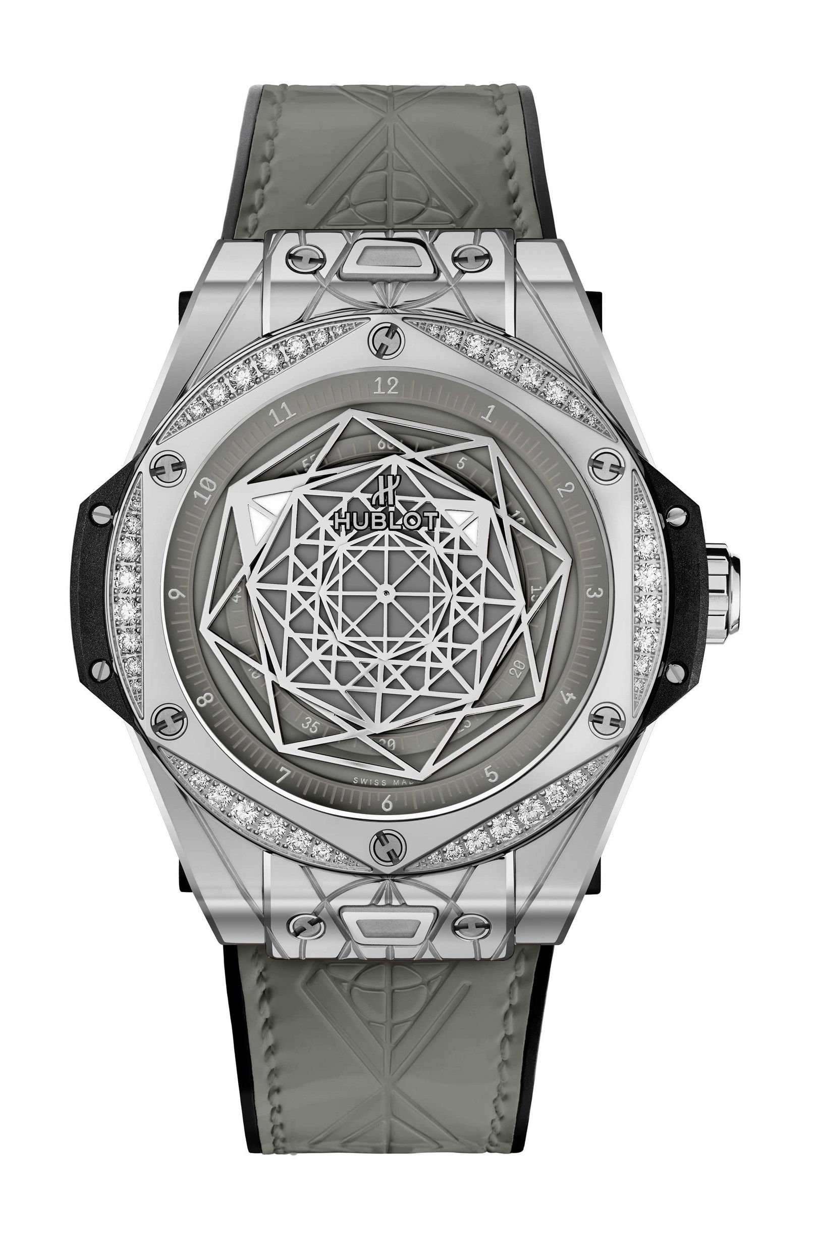 Hublot Big Bang One Click Sang Bleu Steel Grey Diamonds watch