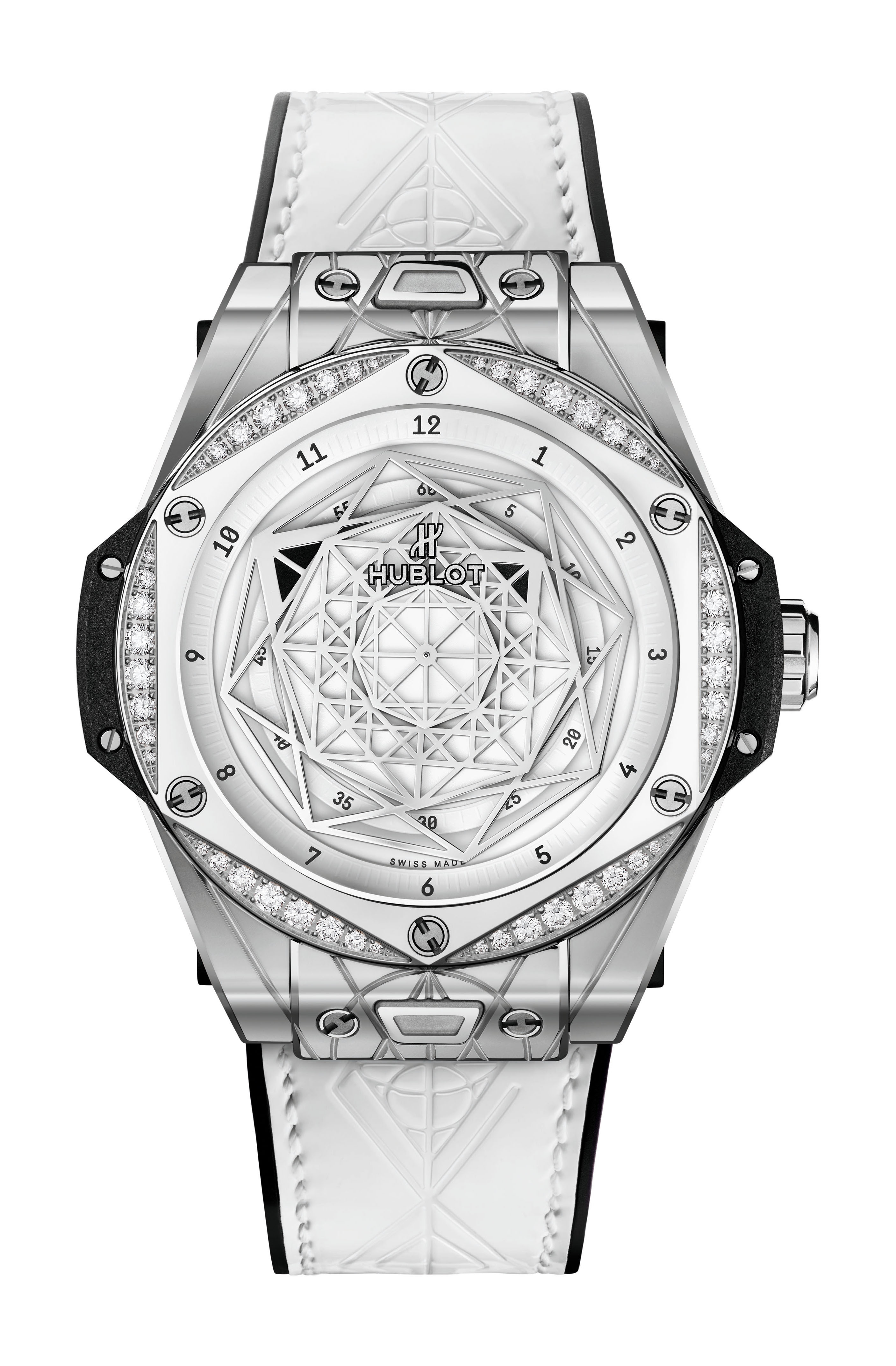Hublot Big Bang One Click Sang Bleu Steel White Diamonds watch