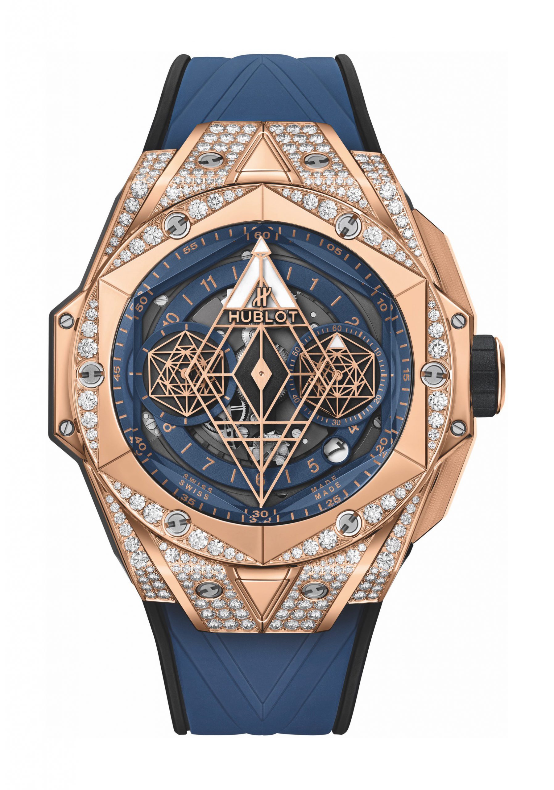 Hublot Big Bang Sang Bleu II King Gold Blue Pavé watch