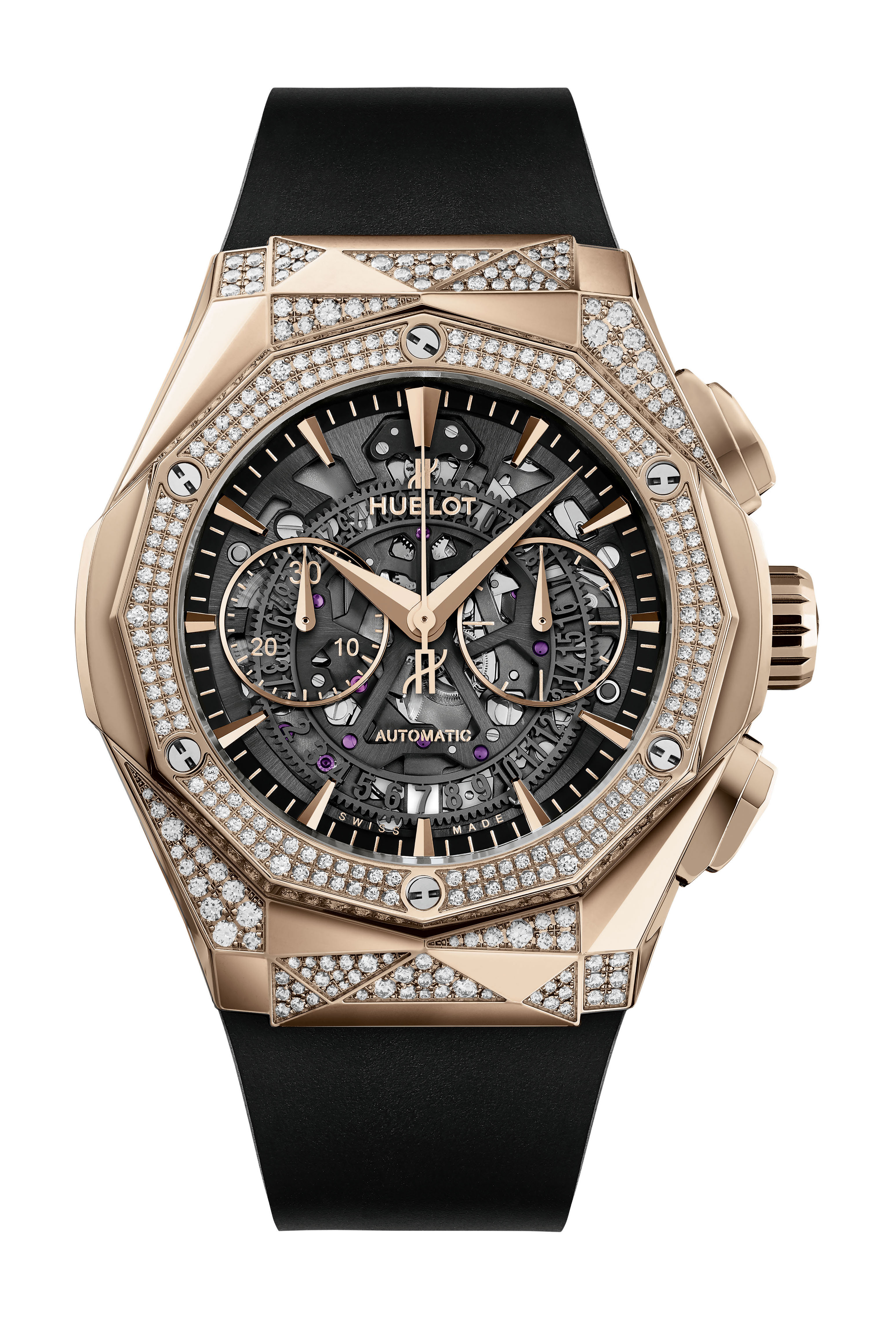 Hublot Classic Fusion Aerofusion Chronograph Orlinski King Gold Alternative Pavé watch
