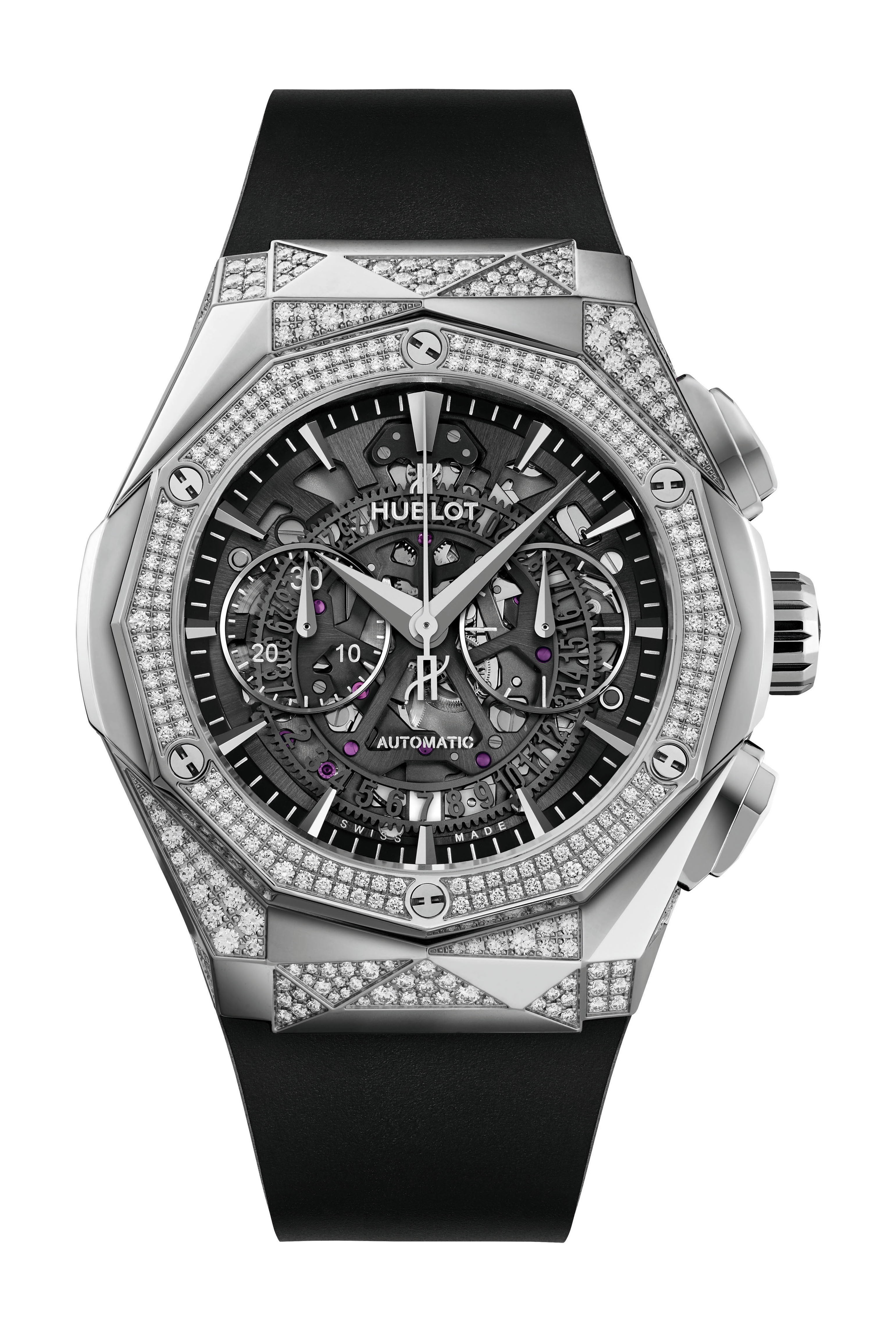Hublot Classic Fusion Aerofusion Chronograph Orlinski Titanium Alternative Pavé watch