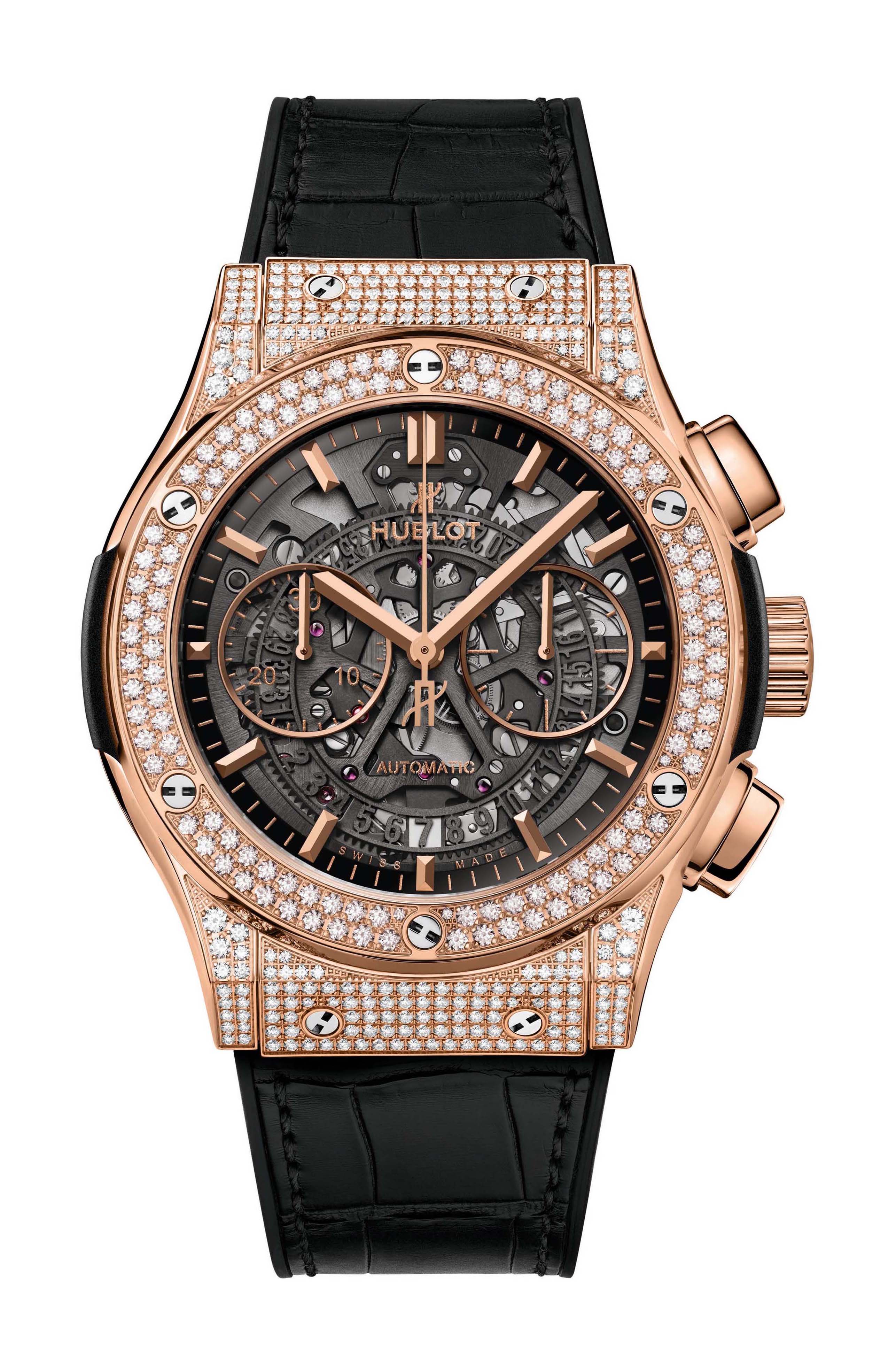Hublot Classic Fusion Aerofusion King Gold Pavé watch