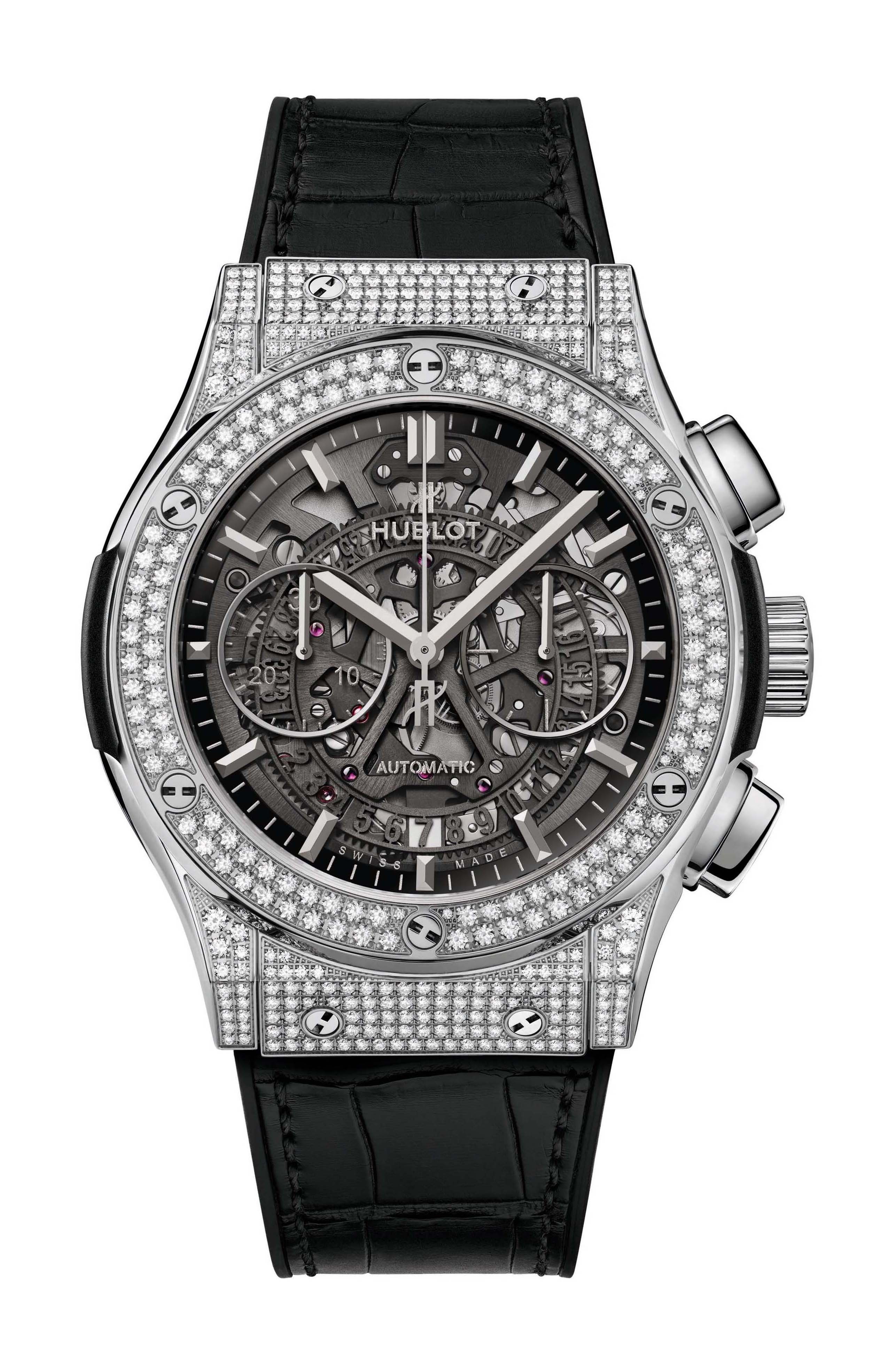 Hublot Classic Fusion Aerofusion Titanium Pavé watch