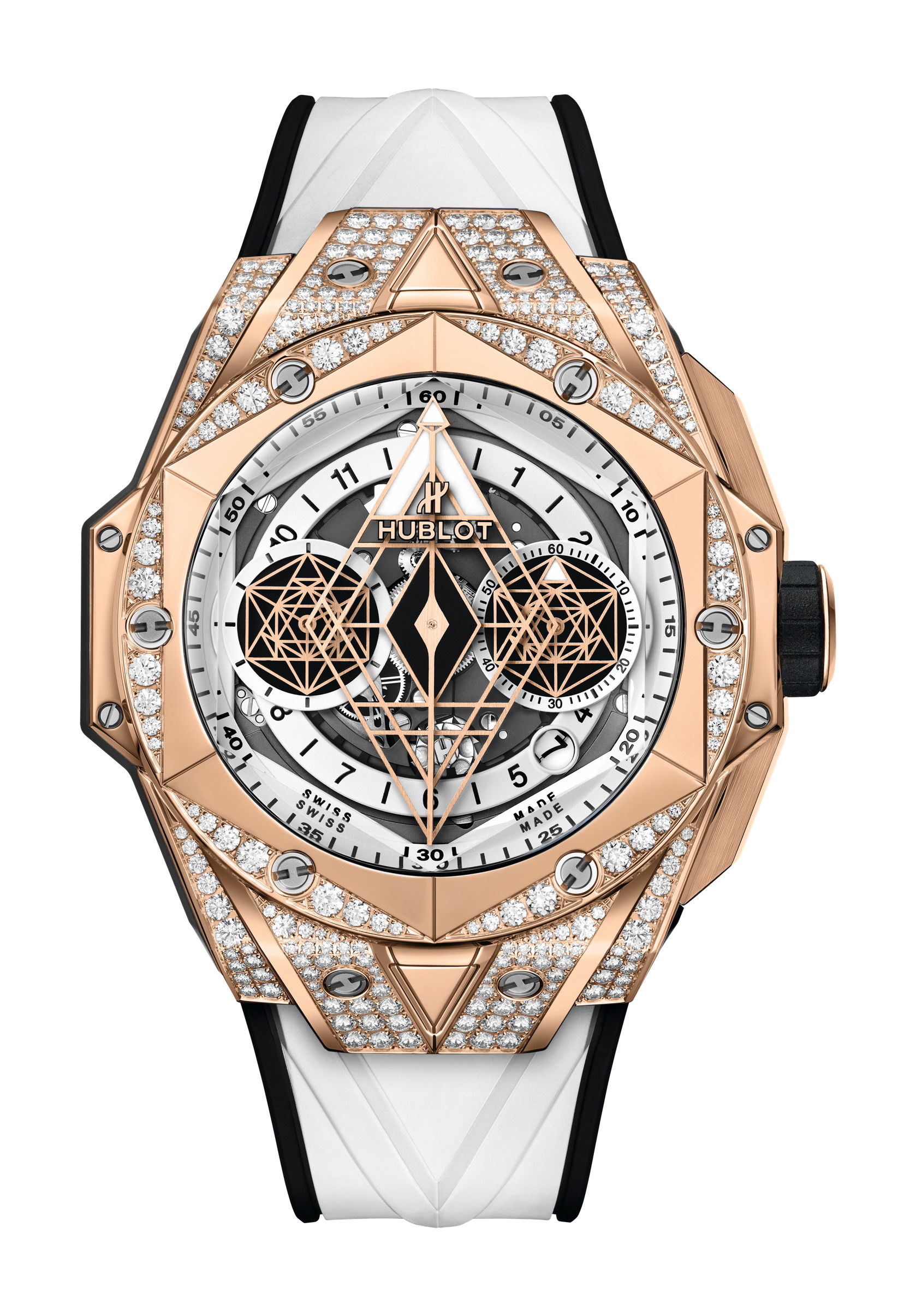 Hublot Sang Bleu II King Gold White Pavé watch