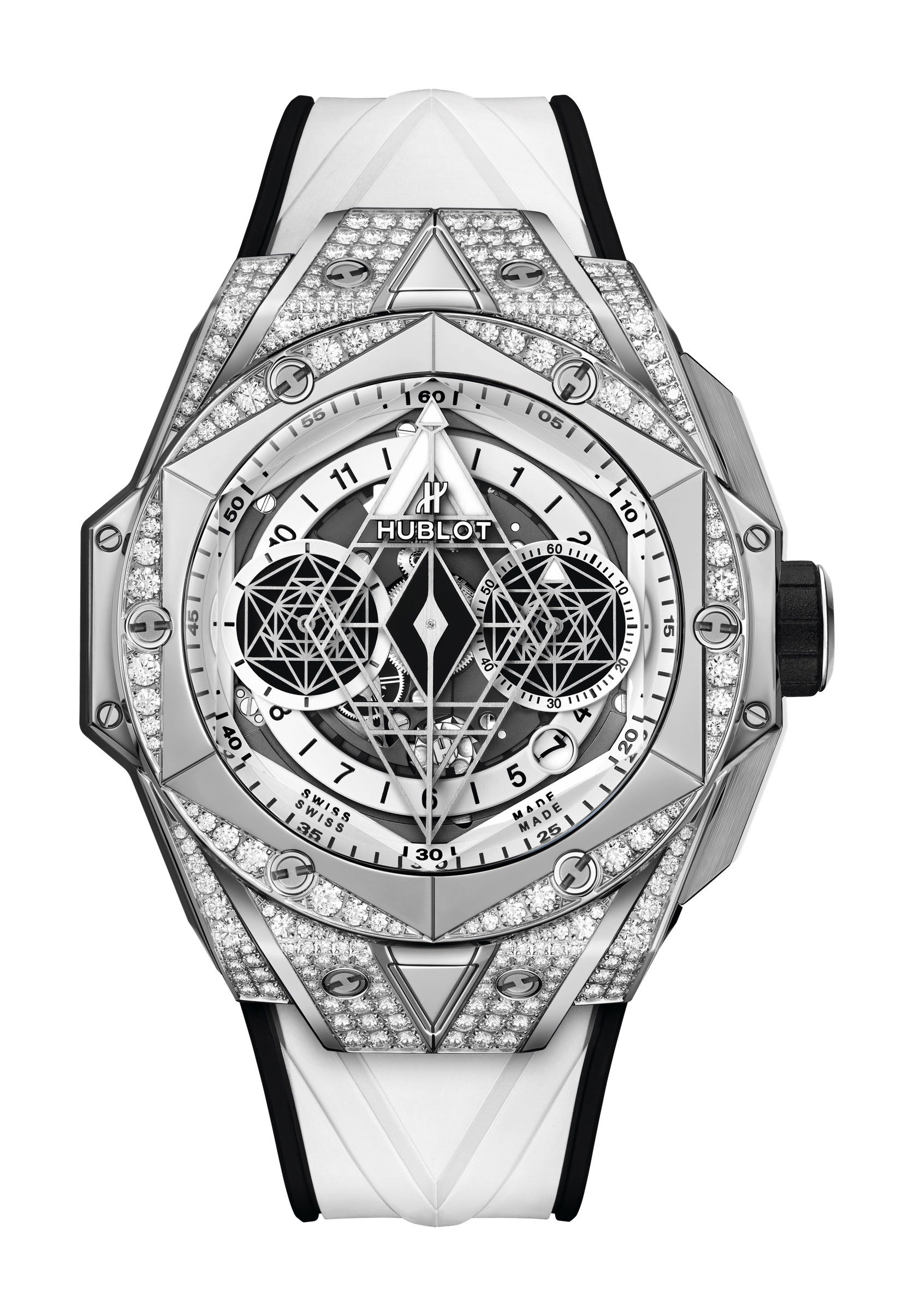 Hublot Sang Bleu II Titanium White Pavé watch