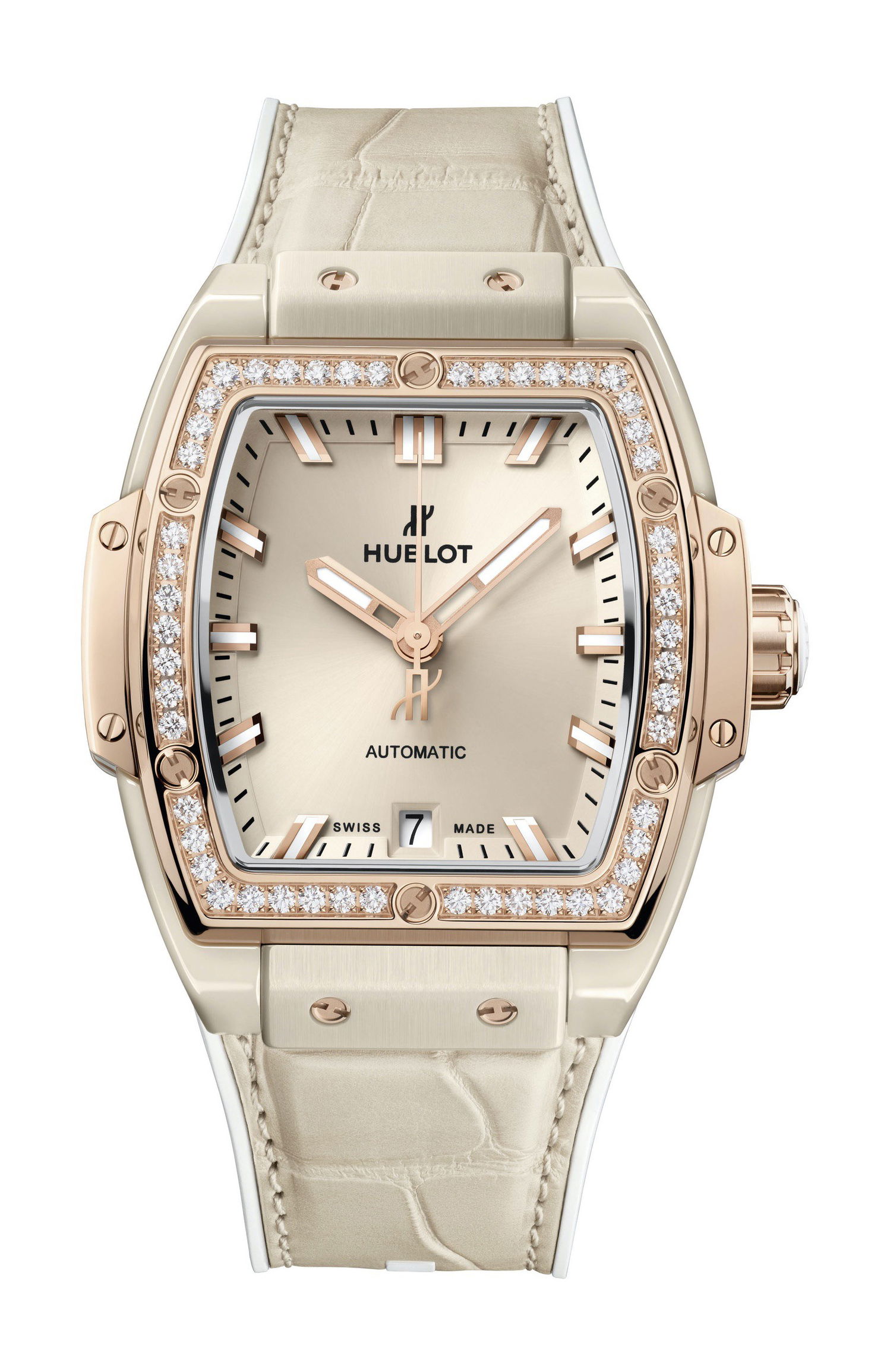 Hublot Spirit of Big Bang Beige Ceramic King Gold Diamonds watch