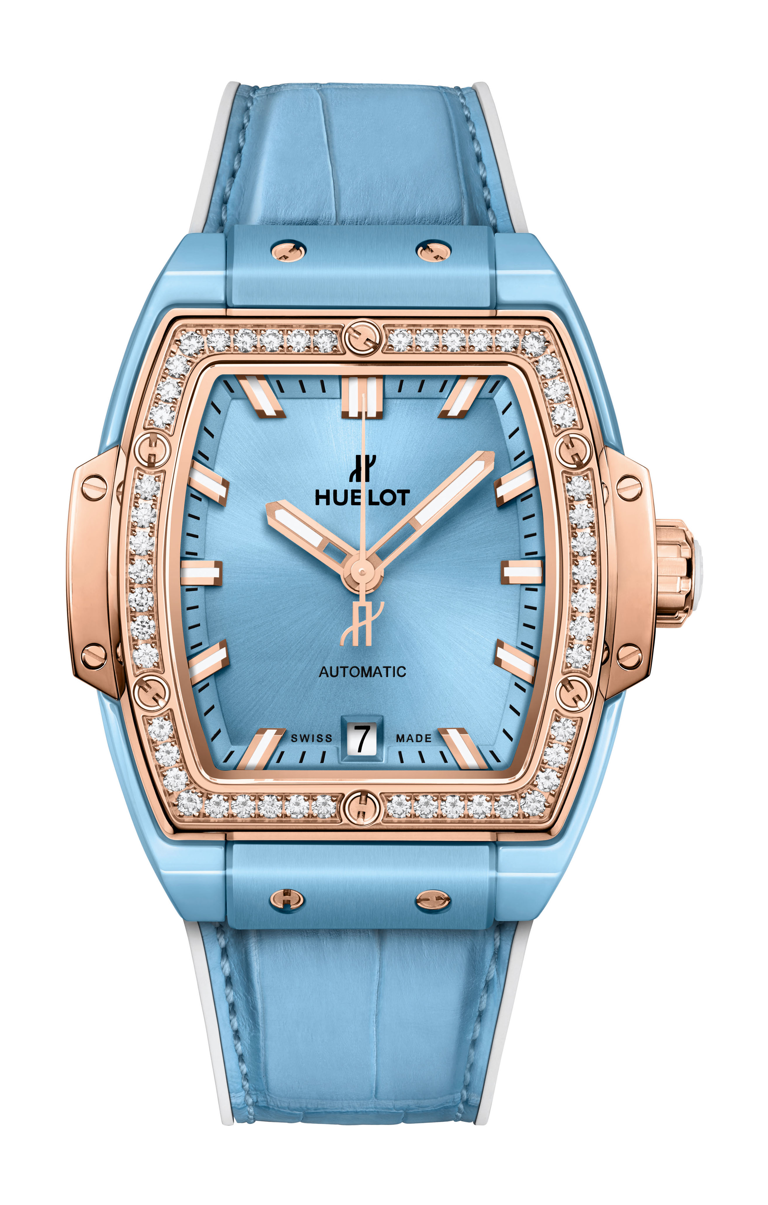 Hublot Spirit of Big Bang Light Blue Ceramic King Gold Diamonds watch
