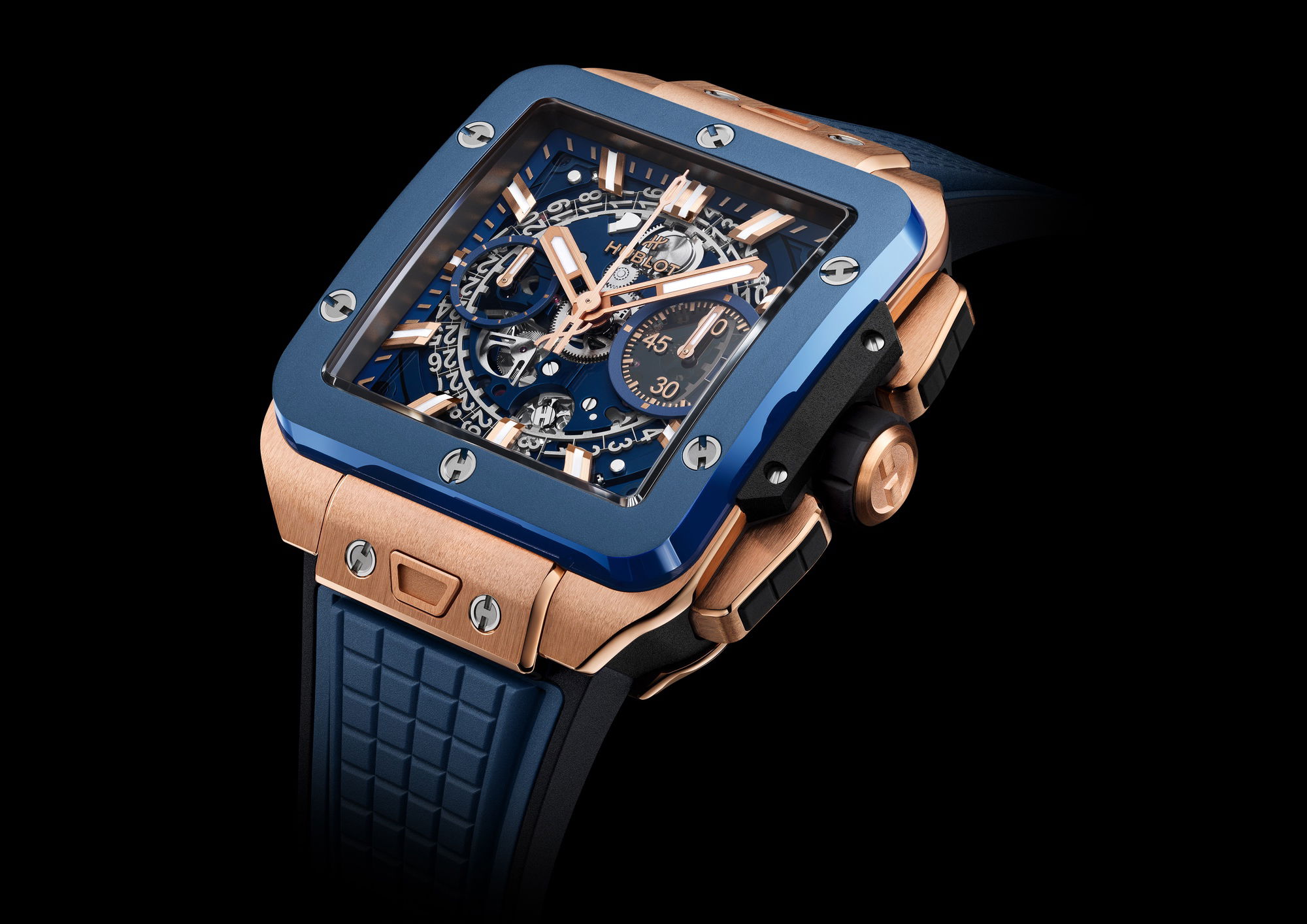 Hublot Square Bang Unico King Gold Blue Ceramic - View 2
