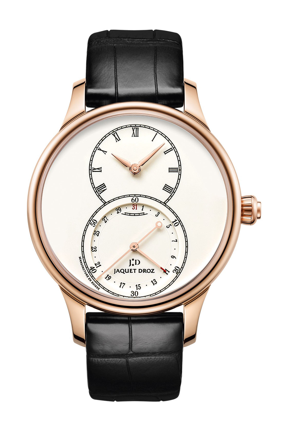 Jaquet Droz Grande Seconde Quantieme Ivory Enamel watch
