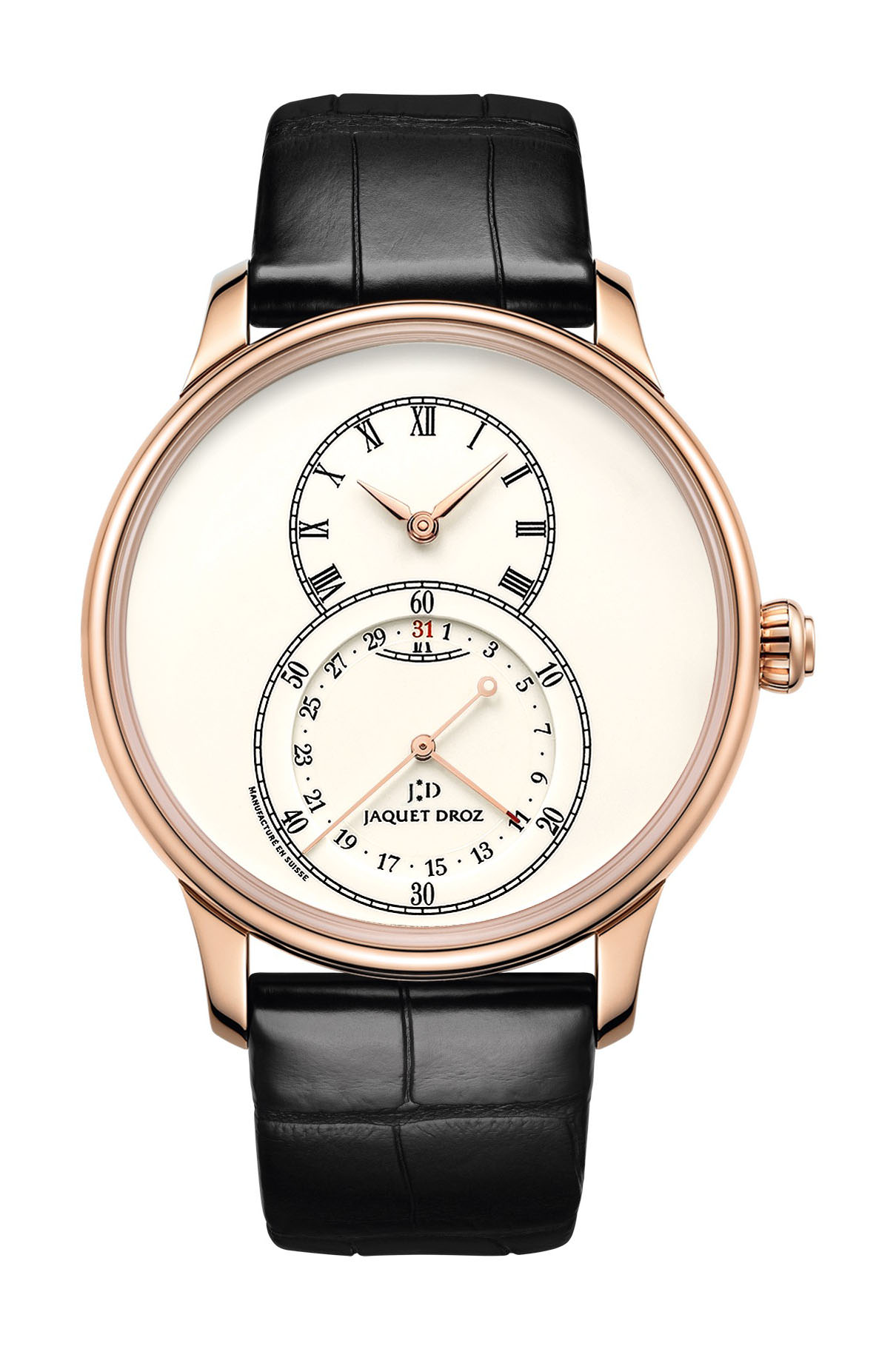 Jaquet Droz Grande Seconde Quantieme Ivory Enamel watch