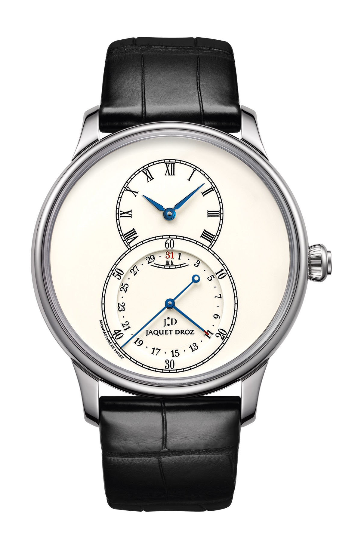 Jaquet Droz Grande Seconde Quantieme Ivory Enamel watch