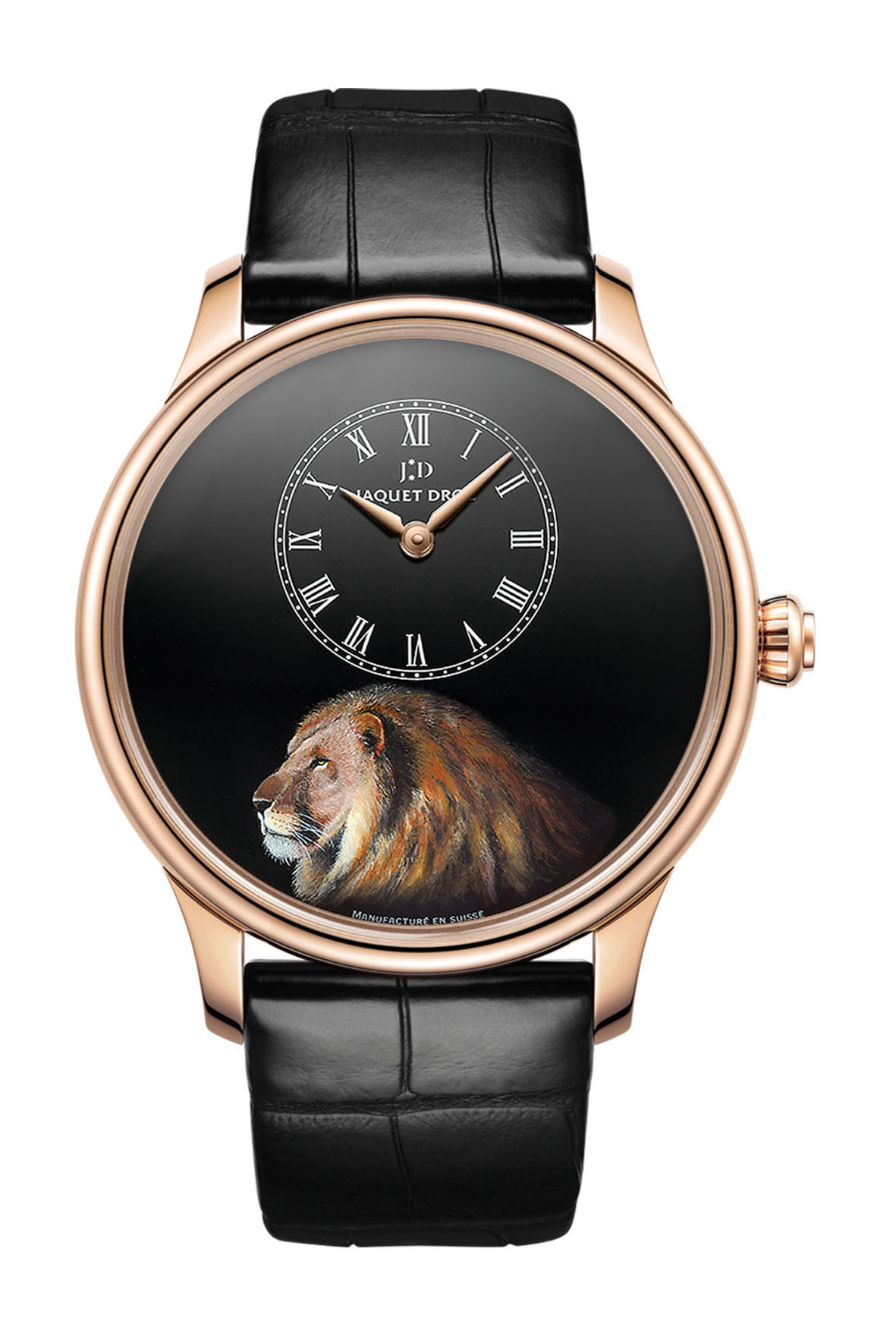 Jaquet Droz Petite Heure Minute Lion watch