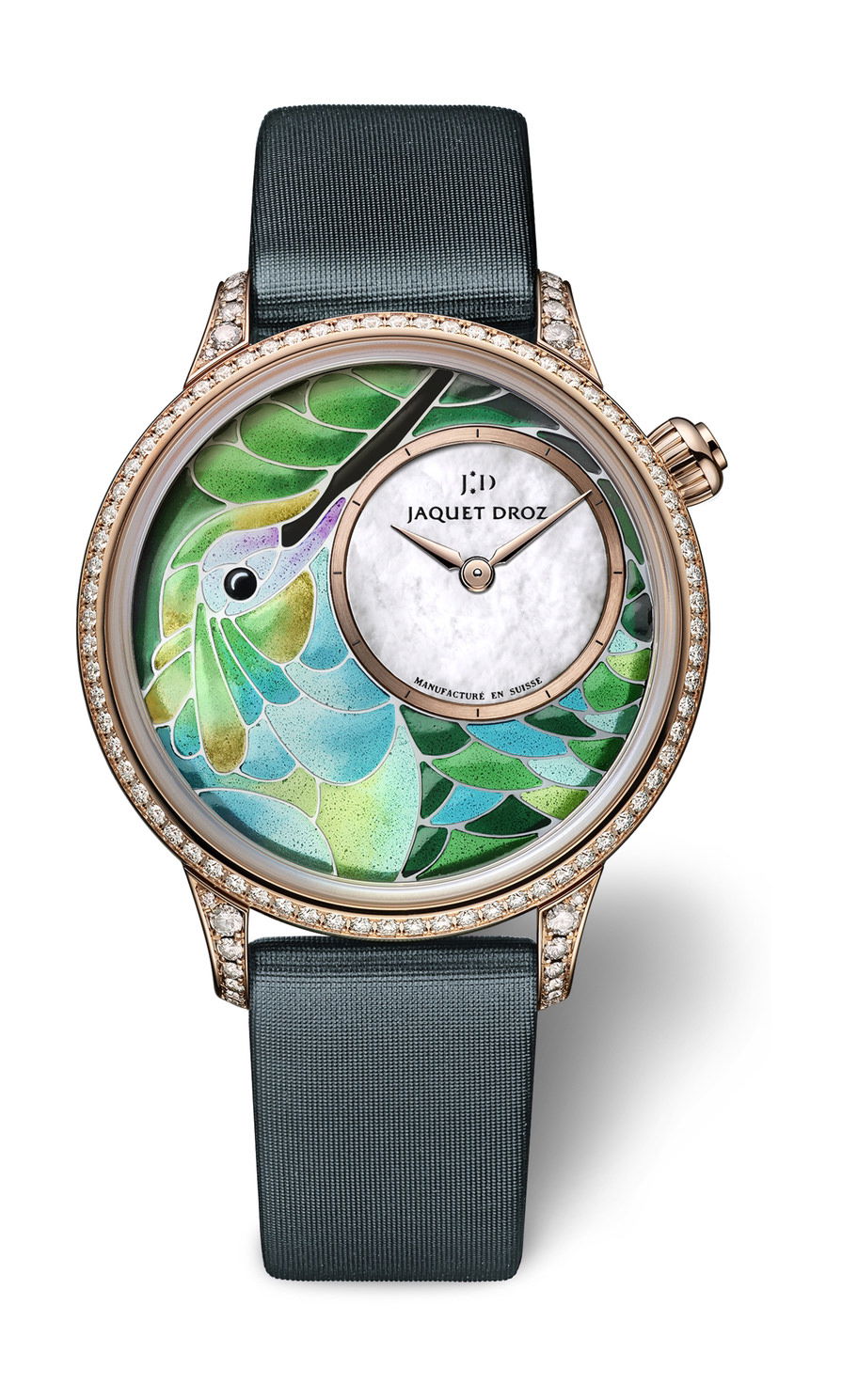 Jaquet Droz Petite Heure Minute Smalta Clara Humming Bird watch