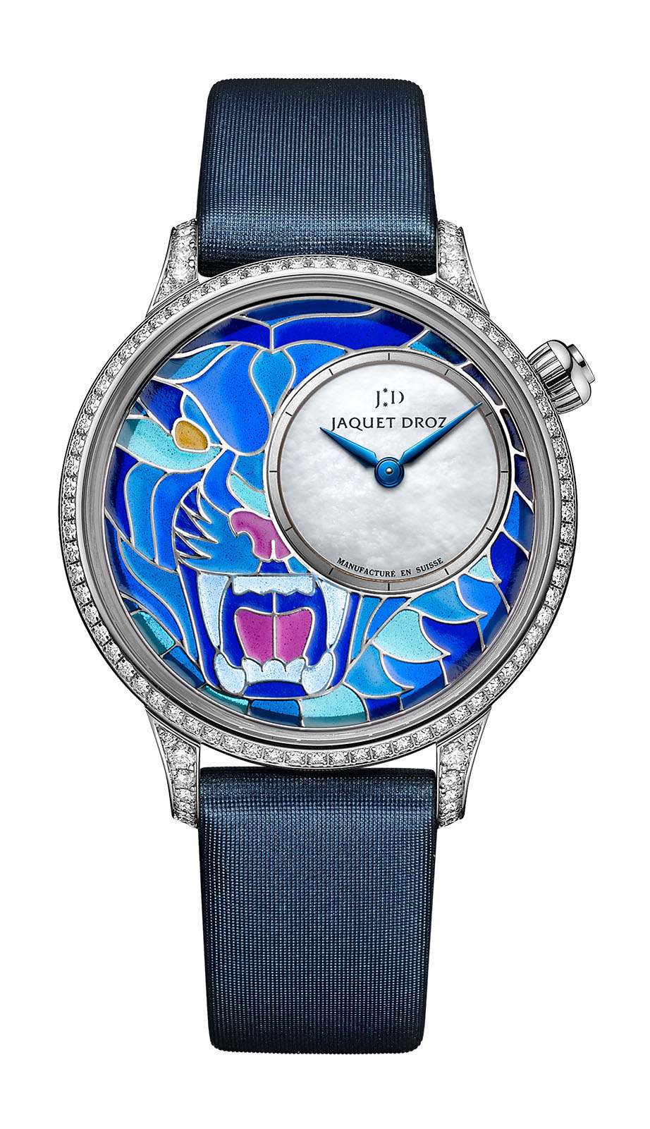Jaquet Droz Petite Heure Minute Smalta Clara Tiger watch