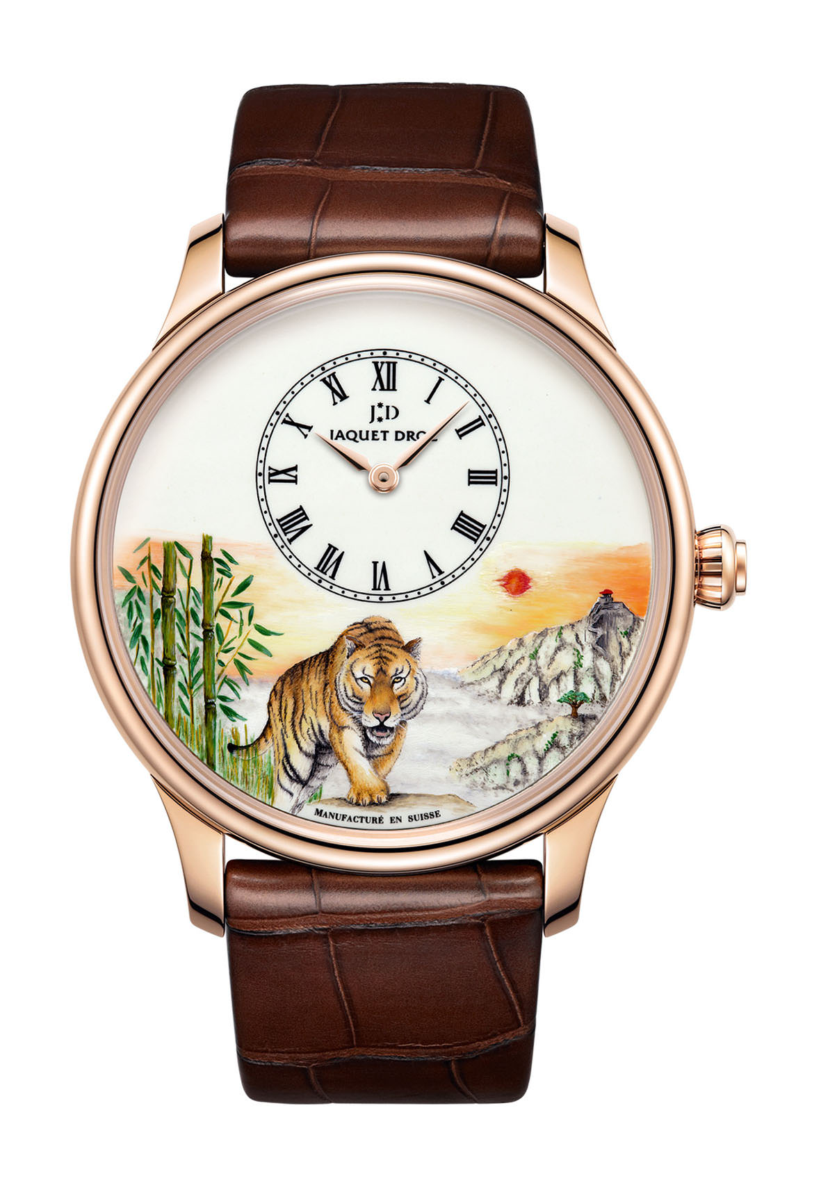 Jaquet Droz Petite Heure Minute Tiger watch