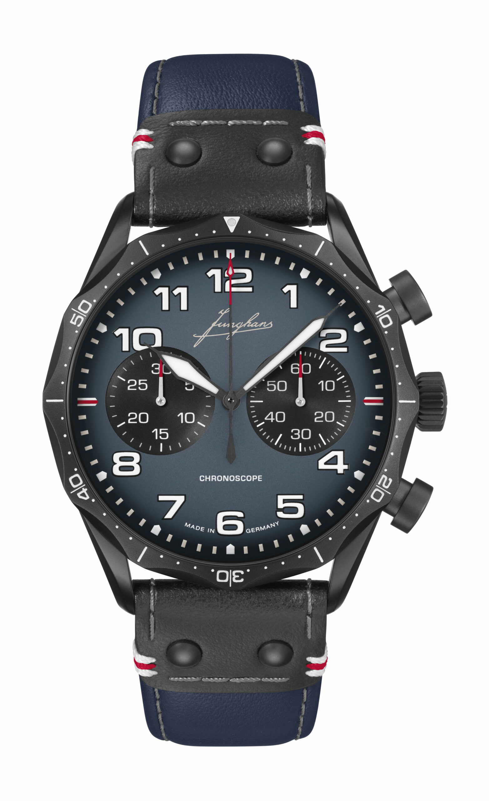Junghans Meister Pilot Chronoscope Navy Blue watch