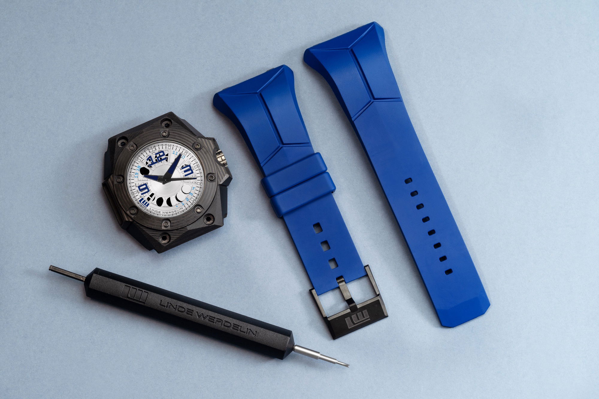 Linde Werdelin Oktopus Moon 3DTP Blue - View 3