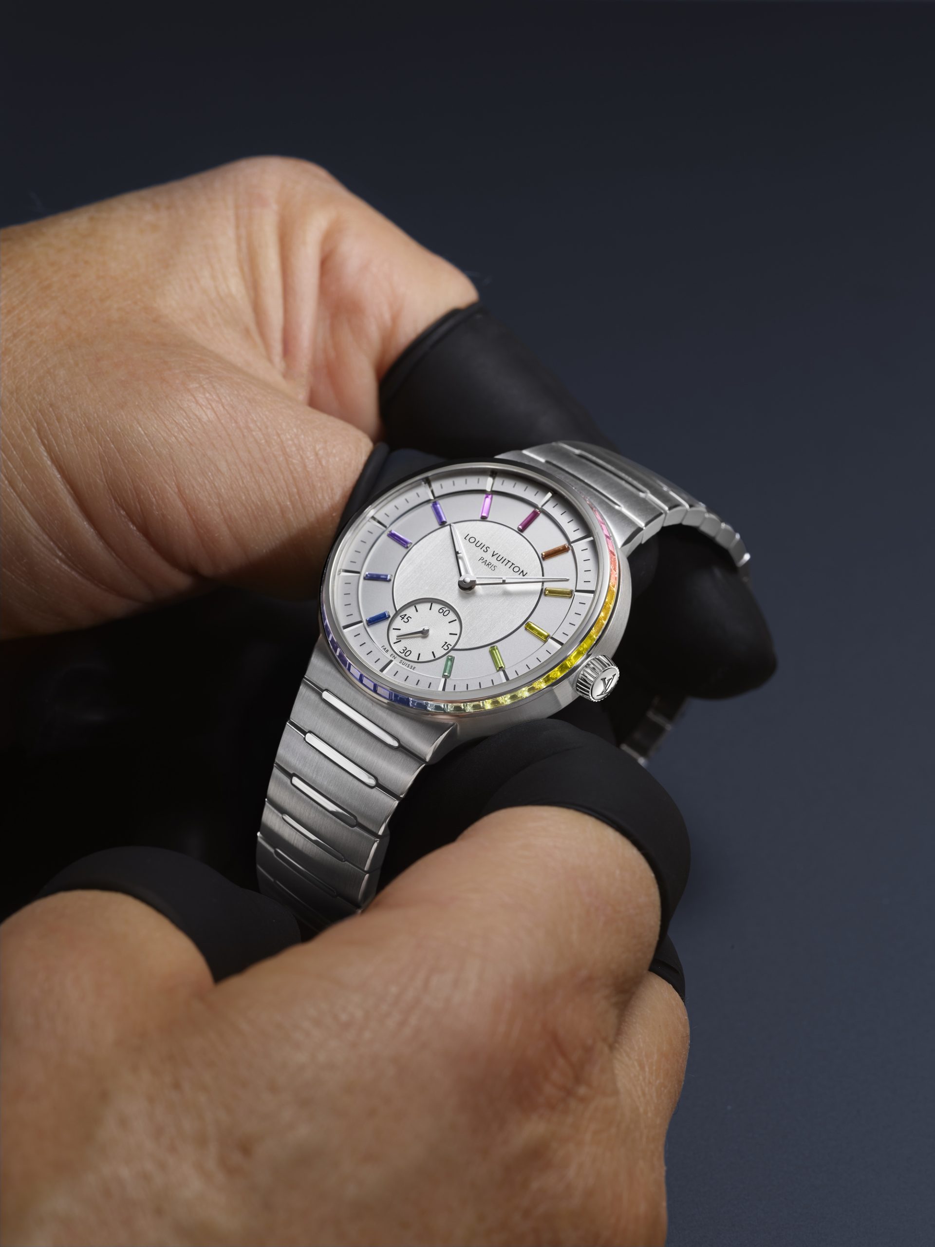 Louis Vuitton Tambour Platinum Rainbow - View 2