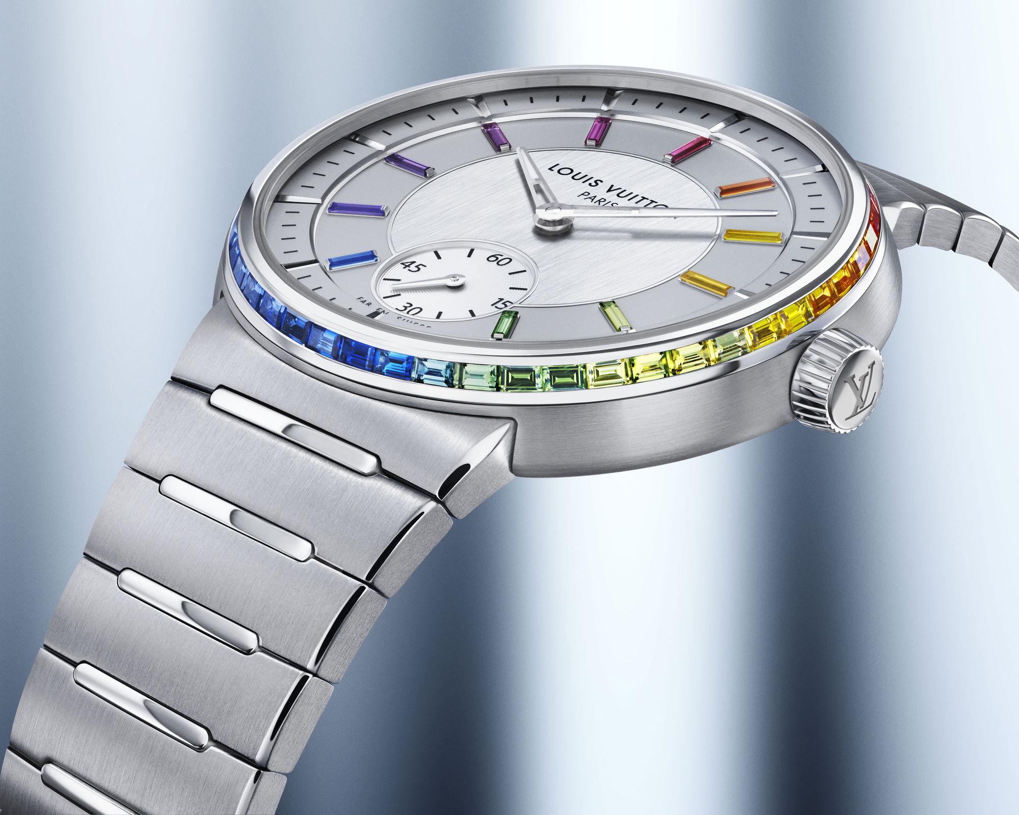 Louis Vuitton Tambour Platinum Rainbow - View 3