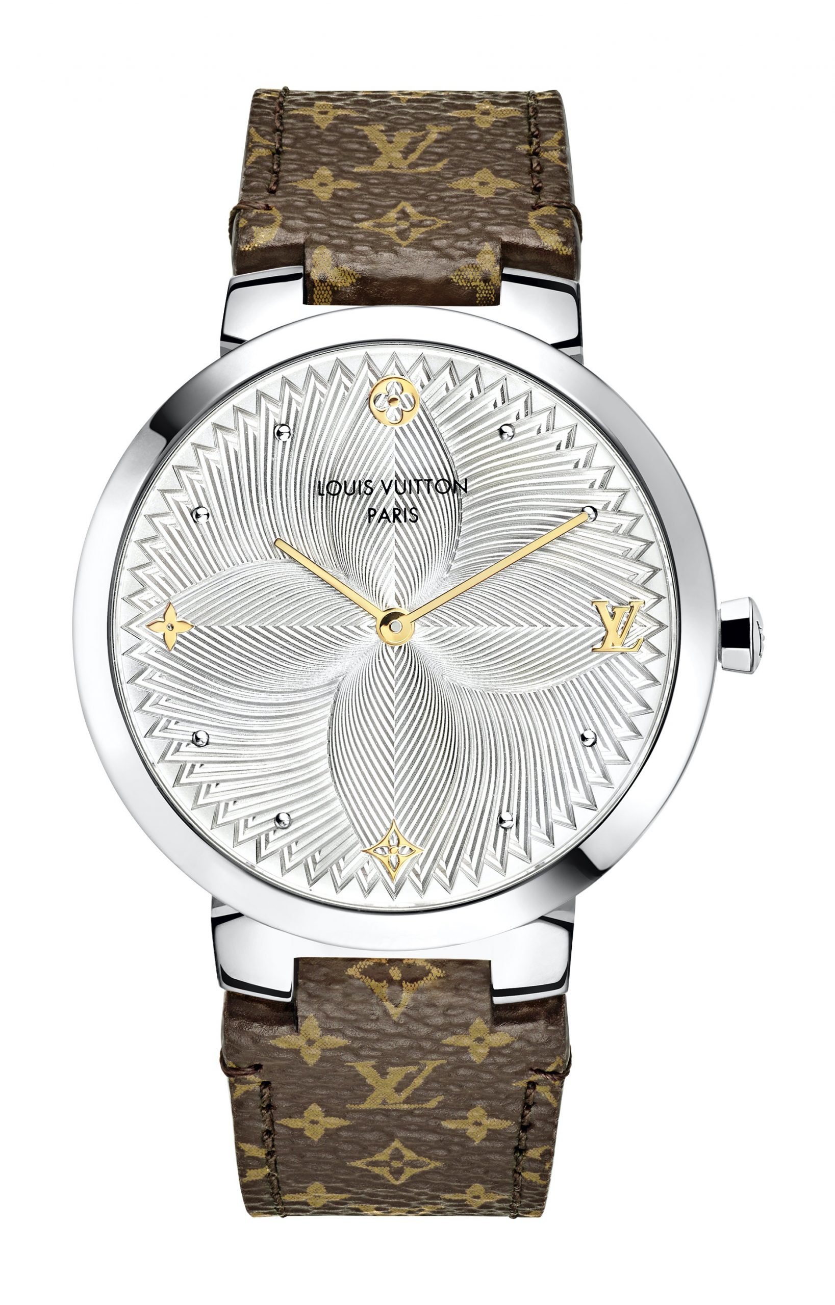 Louis Vuitton Tambour Slim Metallic Flower watch