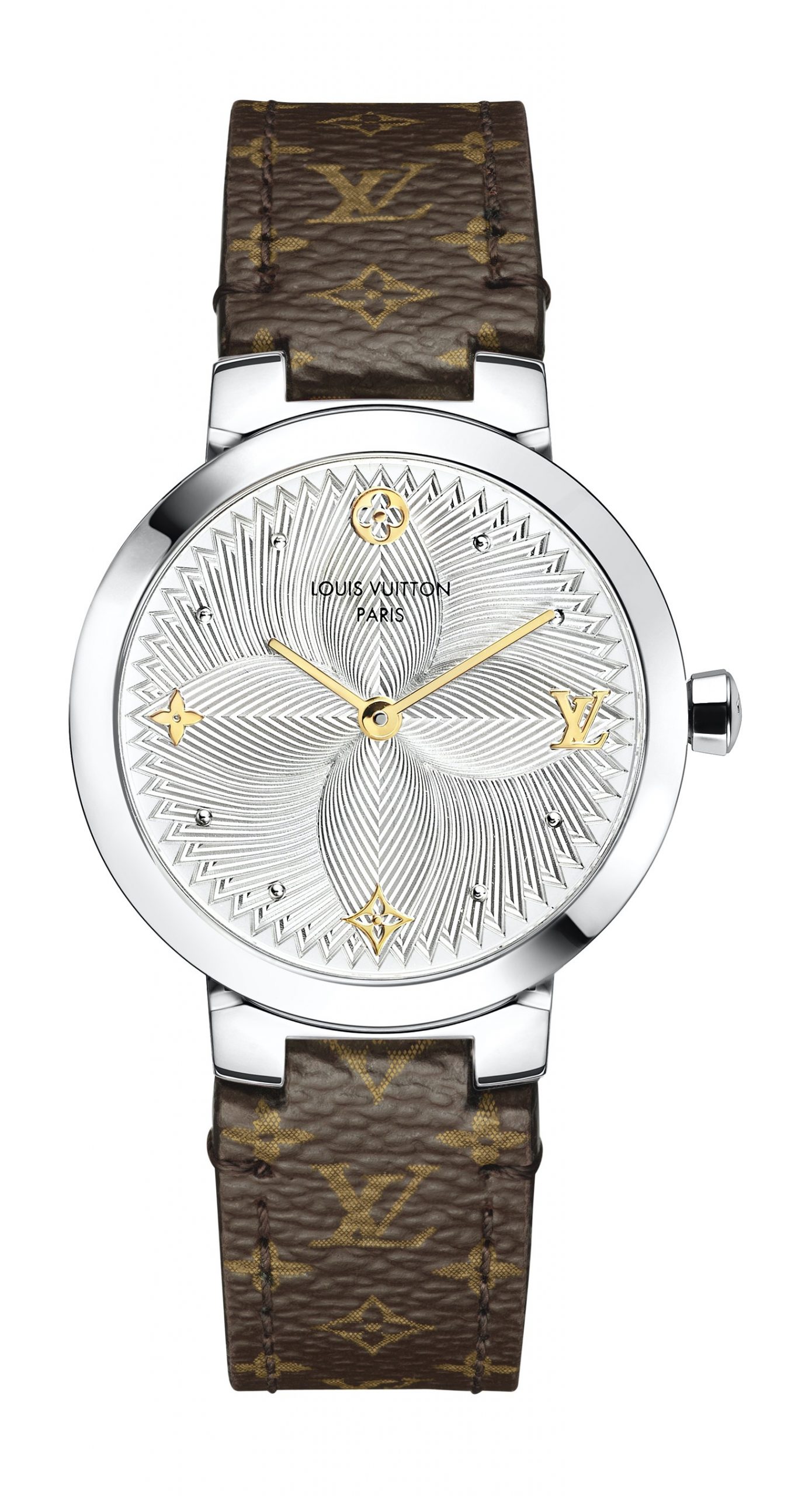 Louis Vuitton Tambour Slim Metallic Flower watch