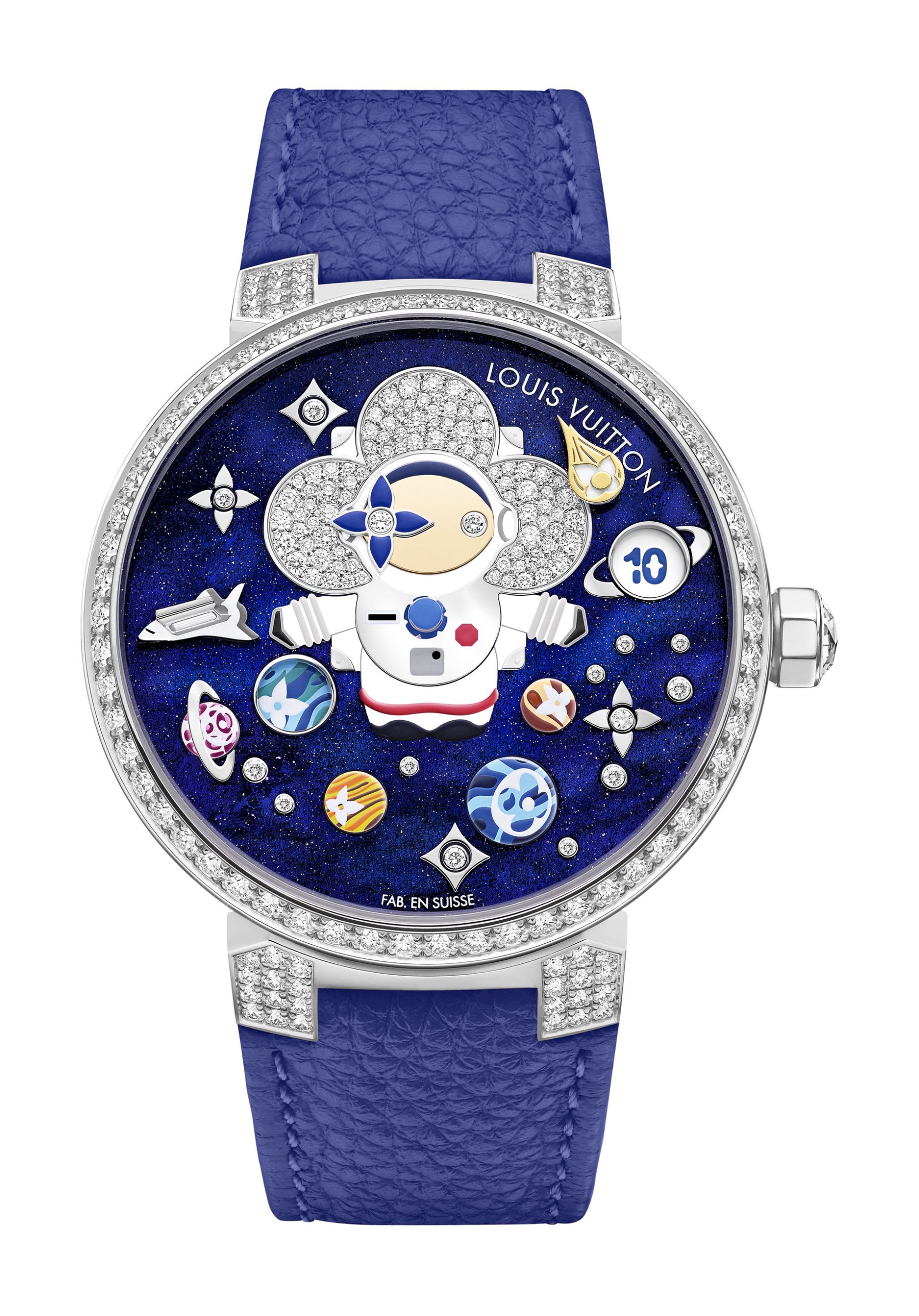 Louis Vuitton Tambour Slim Vivienne Jumping Hours Astronaute watch