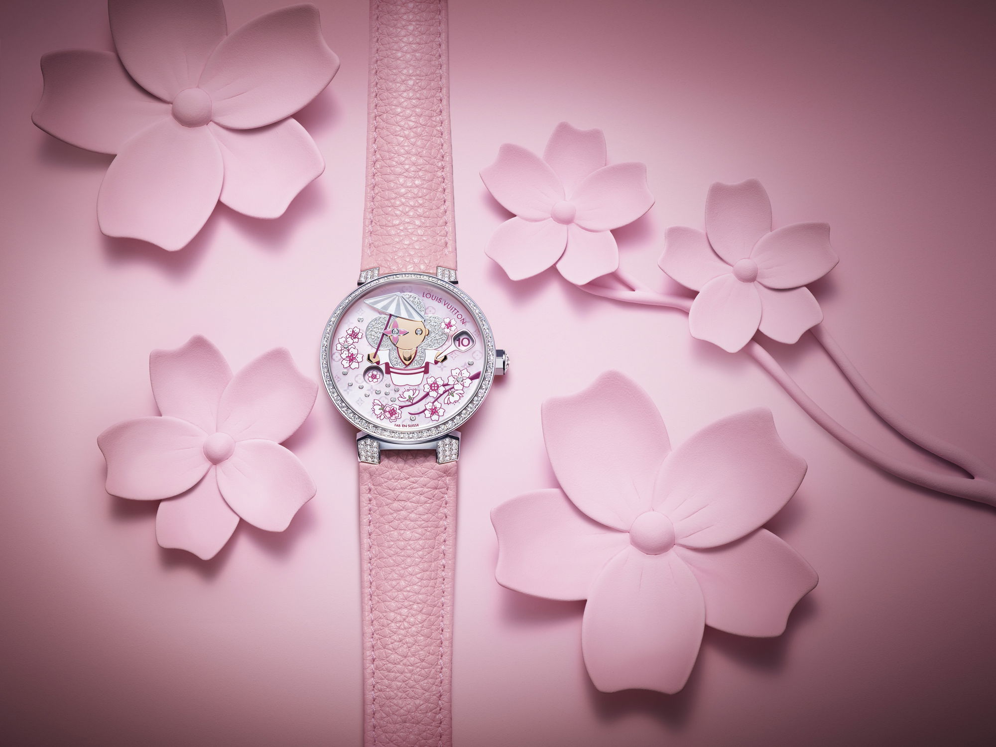 Louis Vuitton Tambour Slim Vivienne Jumping Hours Sakura - View 2