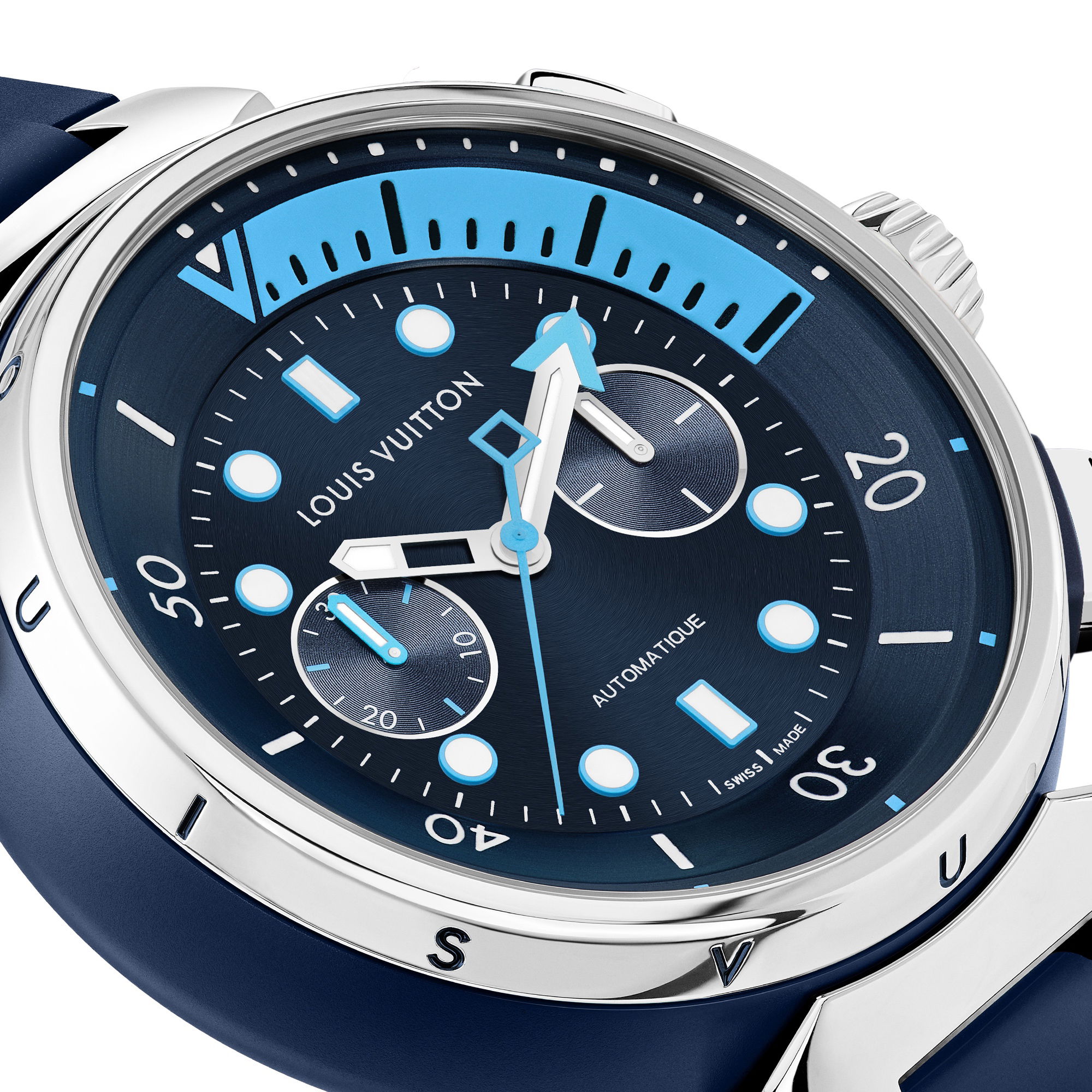 Louis Vuitton Tambour Street Diver Chronograph Skyline Blue - View 3