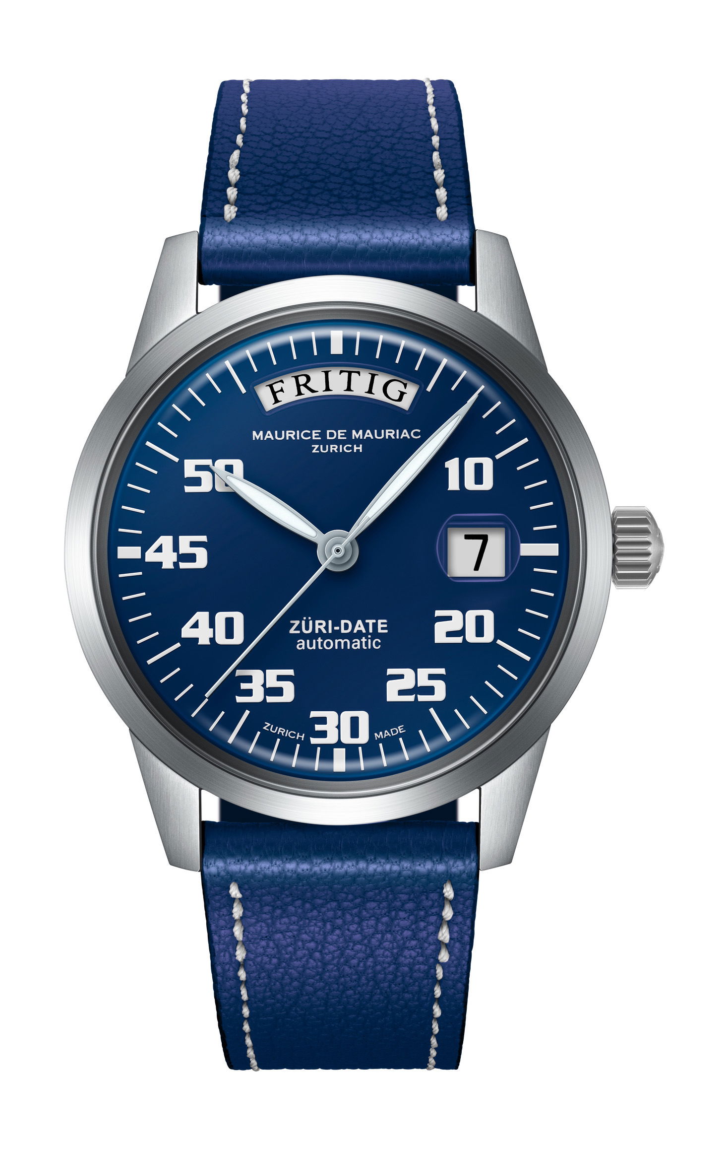 Maurice de Mauriac Automatic Date “Züri Date” Blue watch