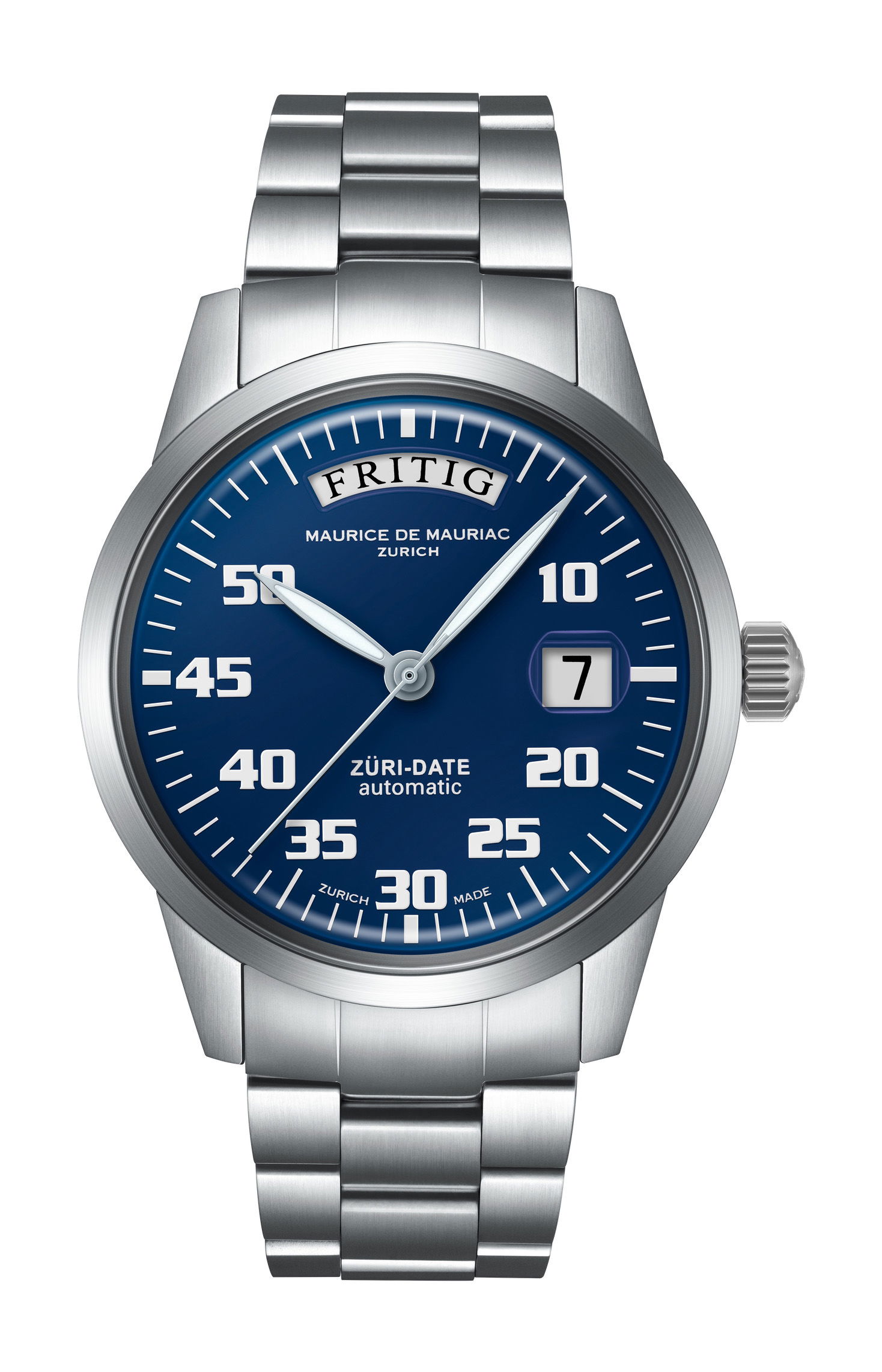 Maurice de Mauriac Automatic Date “Züri Date” Blue watch
