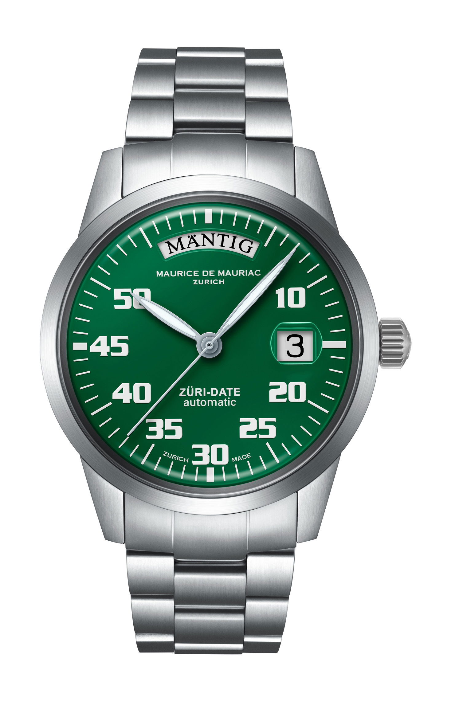 Maurice de Mauriac Automatic Date “Züri Date” Green watch
