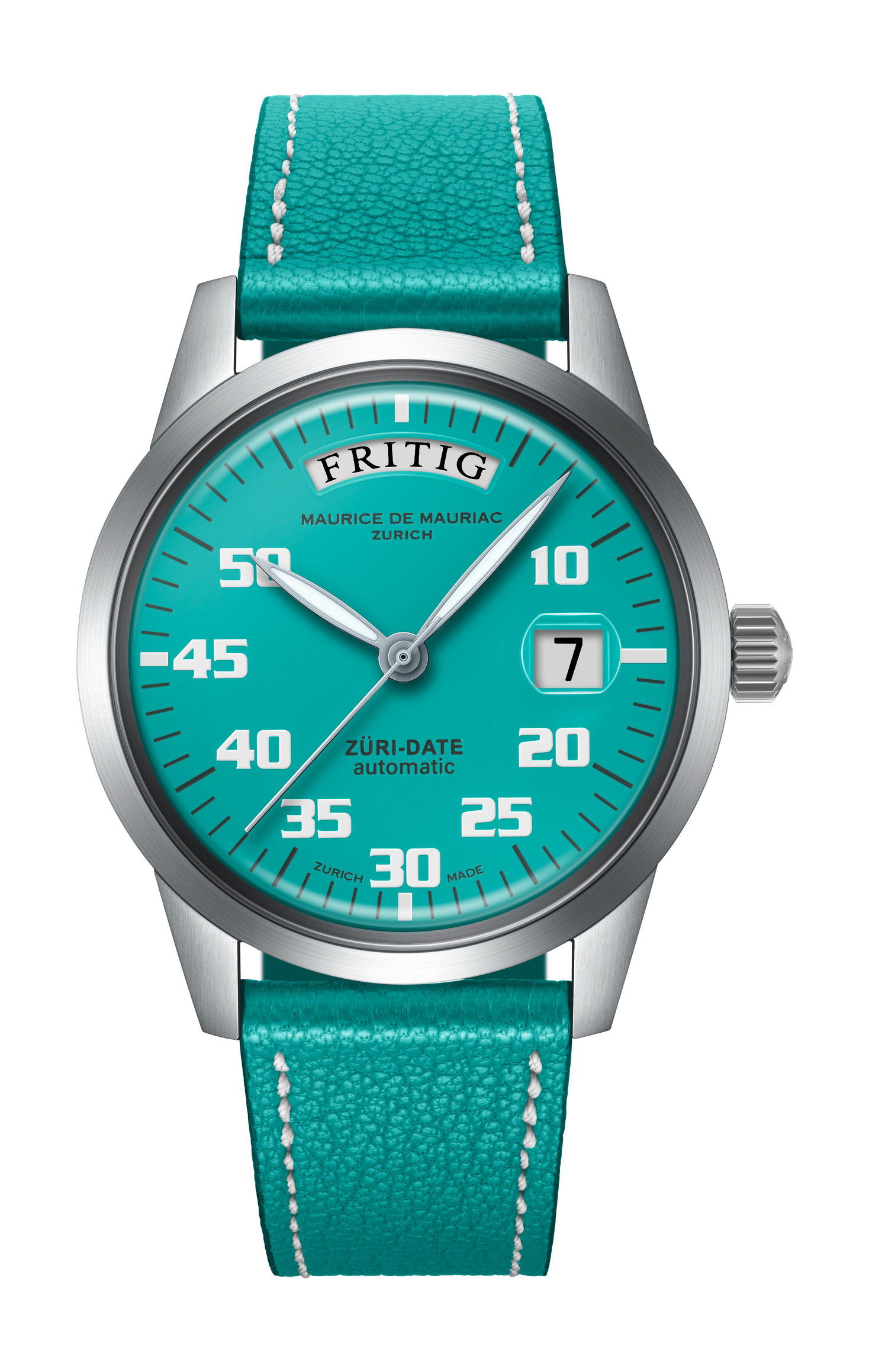Maurice de Mauriac Automatic Date “Züri Date” Turquoise watch