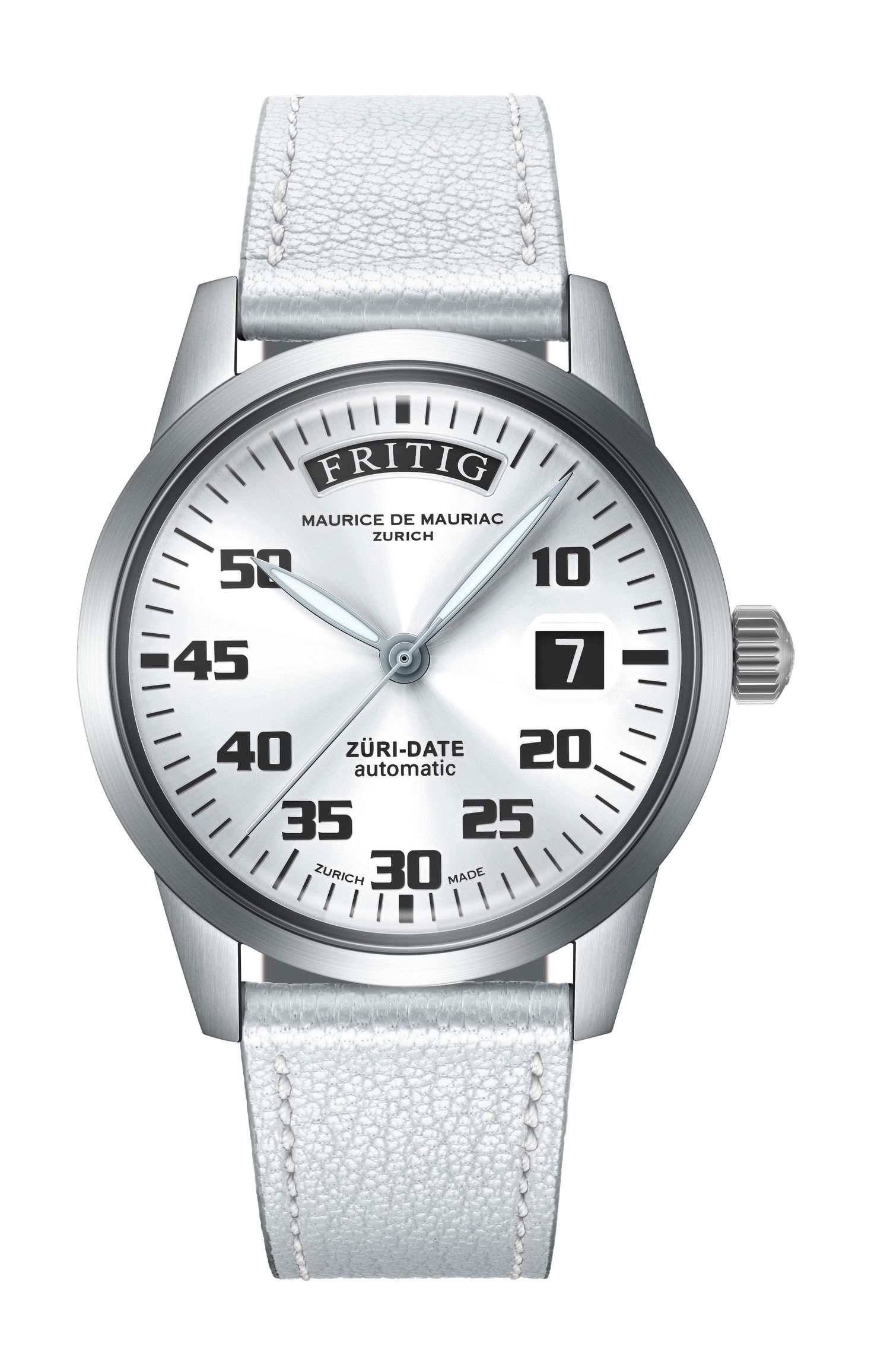 Maurice de Mauriac Automatic Date “Züri Date” White watch