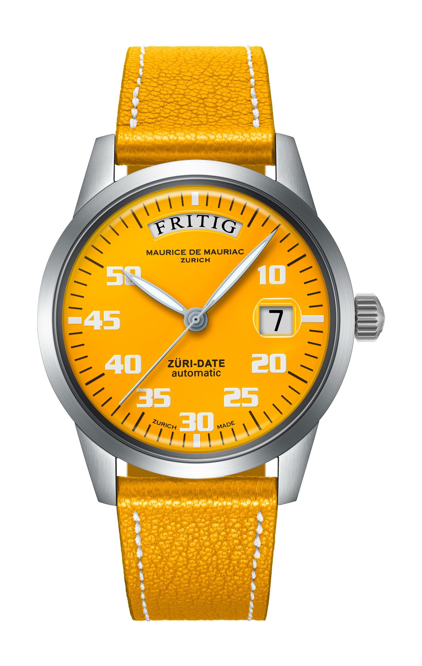 Maurice de Mauriac Automatic Date “Züri Date” Yellow watch