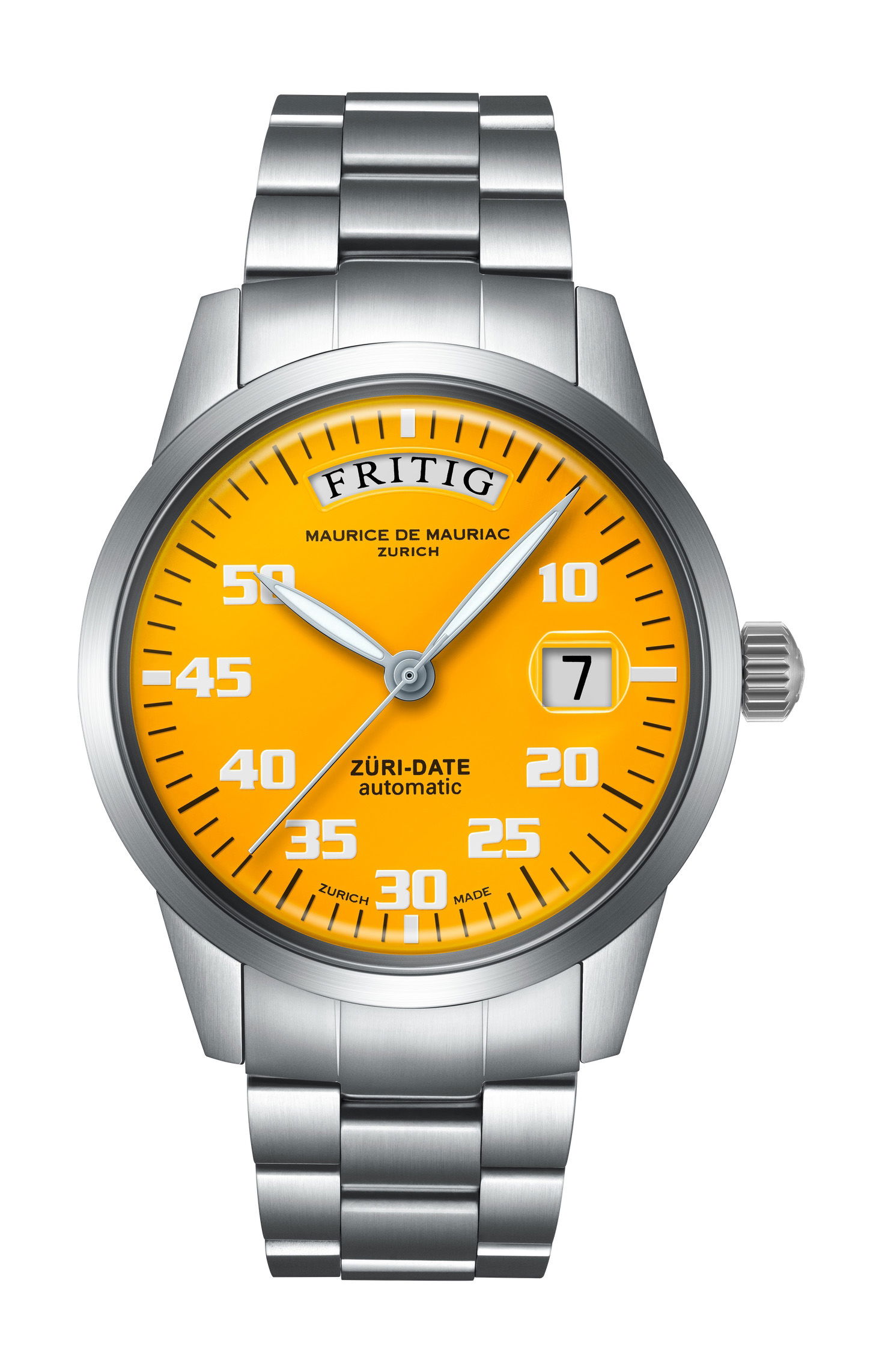 Maurice de Mauriac Automatic Date “Züri Date” Yellow watch